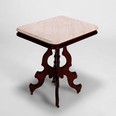 Antique Eastlake Marble Top Parlor Table, Circa 1890