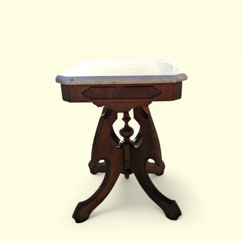 Antique Eastlake Marble-Top Side Table, Late 19th Century For Sale 10