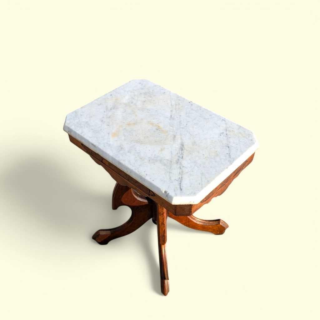 Antique Eastlake Marble-Top Side Table, Late 19th Century For Sale 15