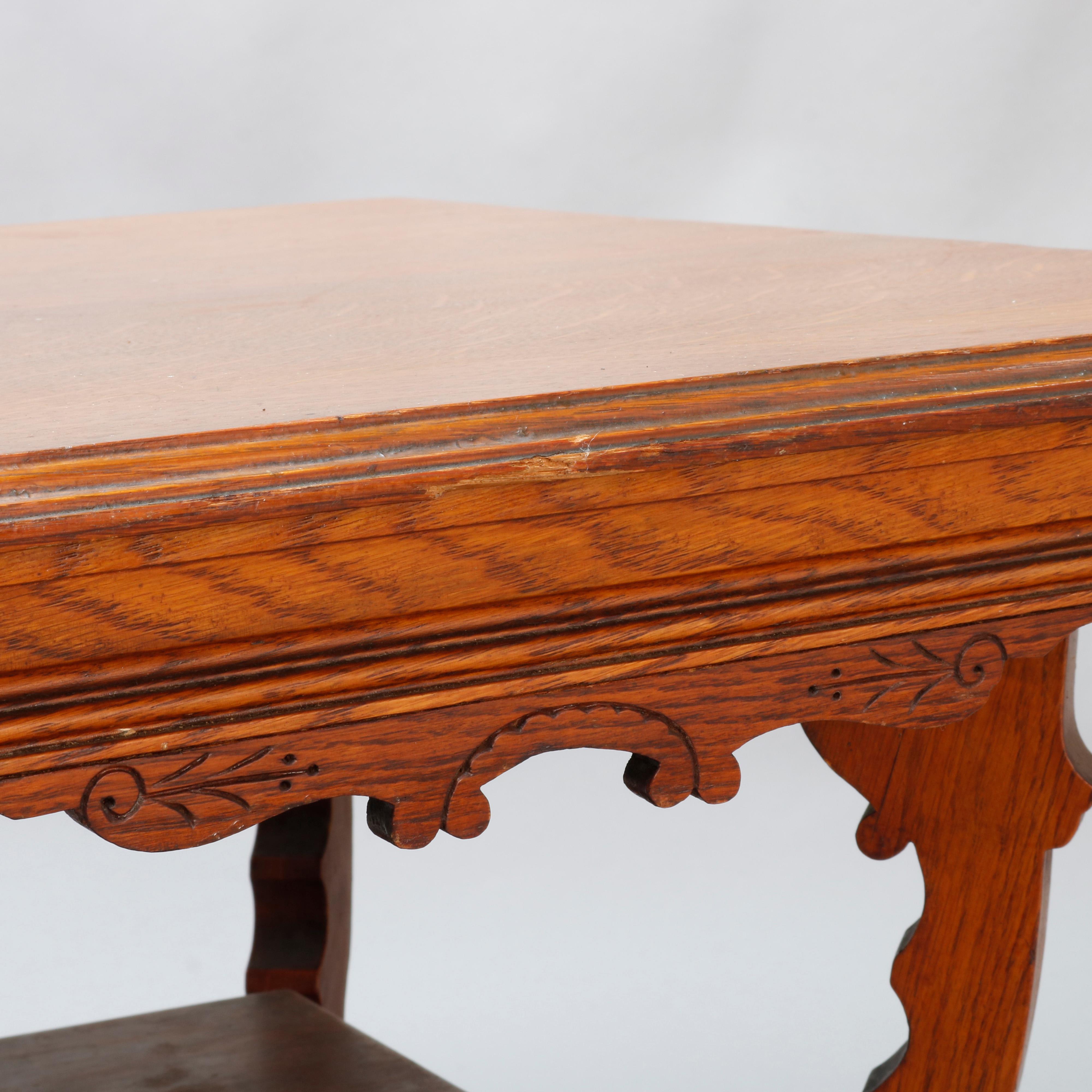 20th Century Antique Eastlake Oak Regina Music Box Stand, circa 1900
