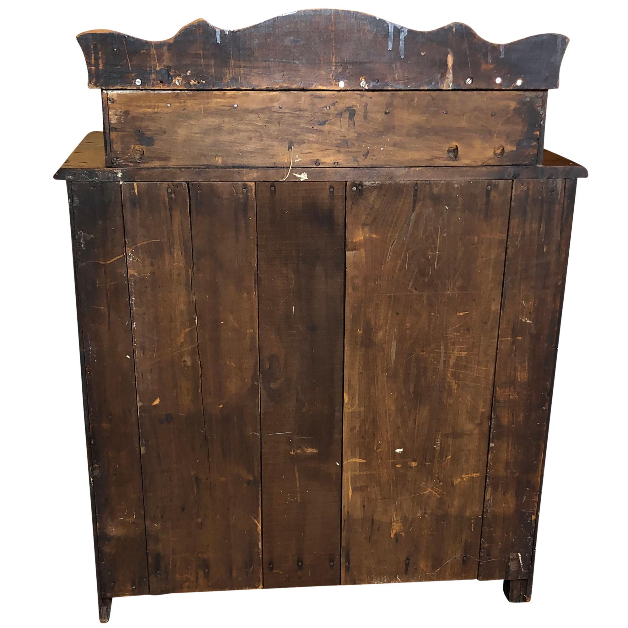 American Antique Eastlake Solid Wood Dresser with Black Accents For Sale