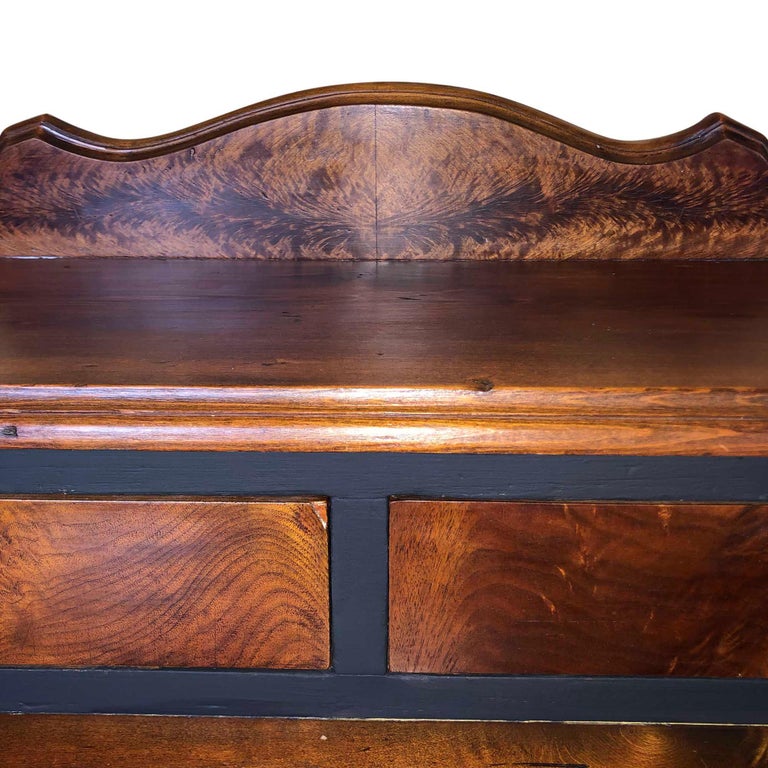 Antique Eastlake Solid Wood Dresser with Black Accents For Sale at