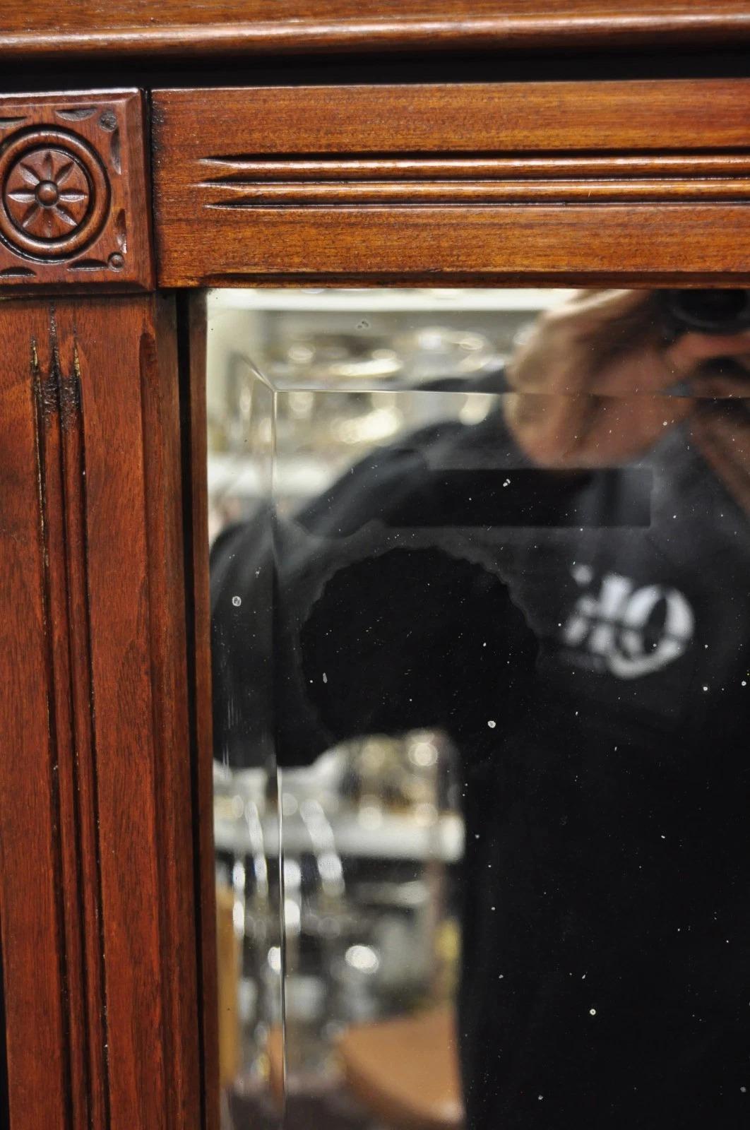 Antique Eastlake Victorian Burl Walnut Marble Top Washstand Dresser w/ Mirror For Sale 5