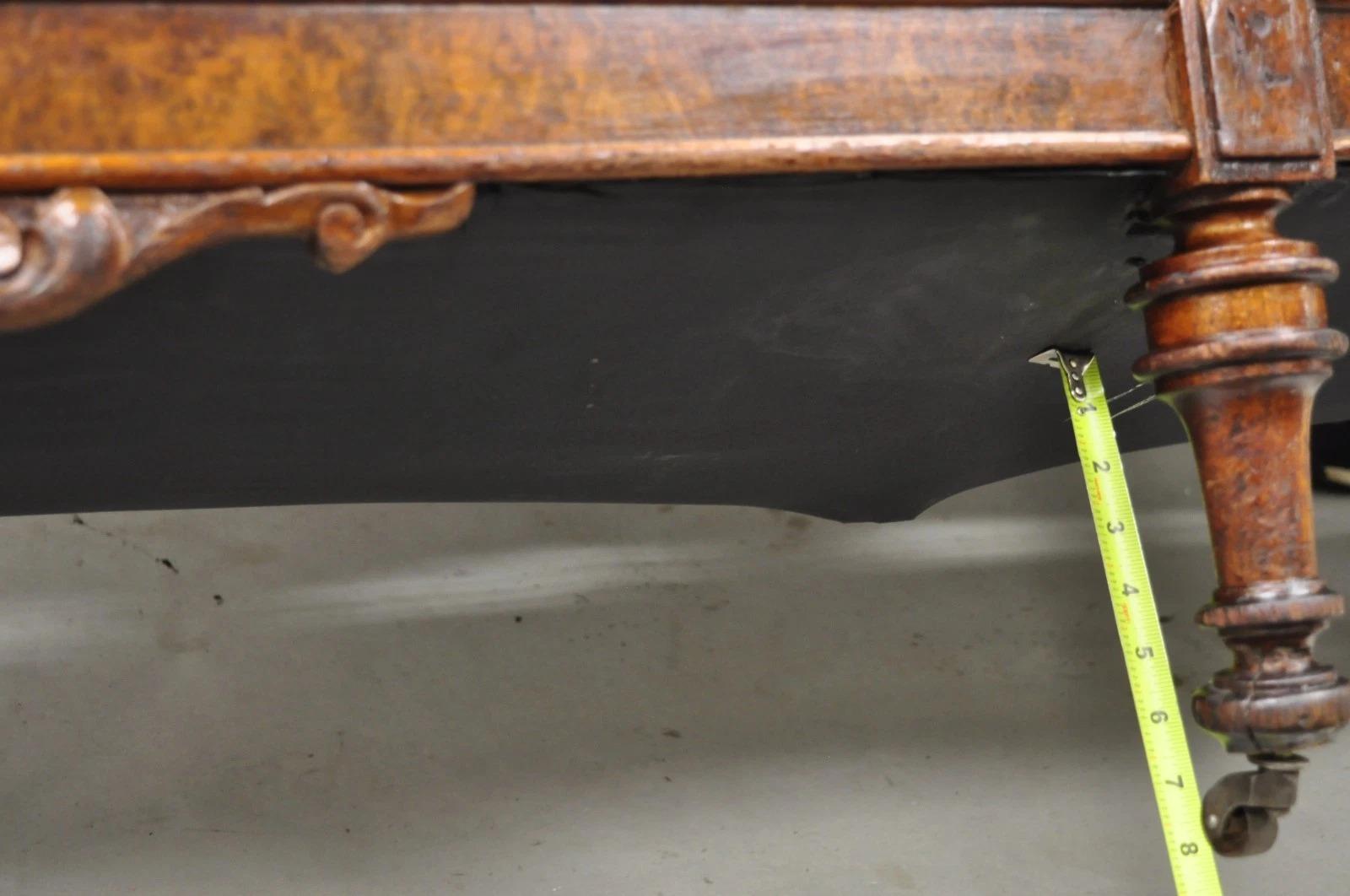 Antique Eastlake Victorian Carved Burl Walnut Parlor Set Sofa & 2 Chairs - 3 Pcs For Sale 10