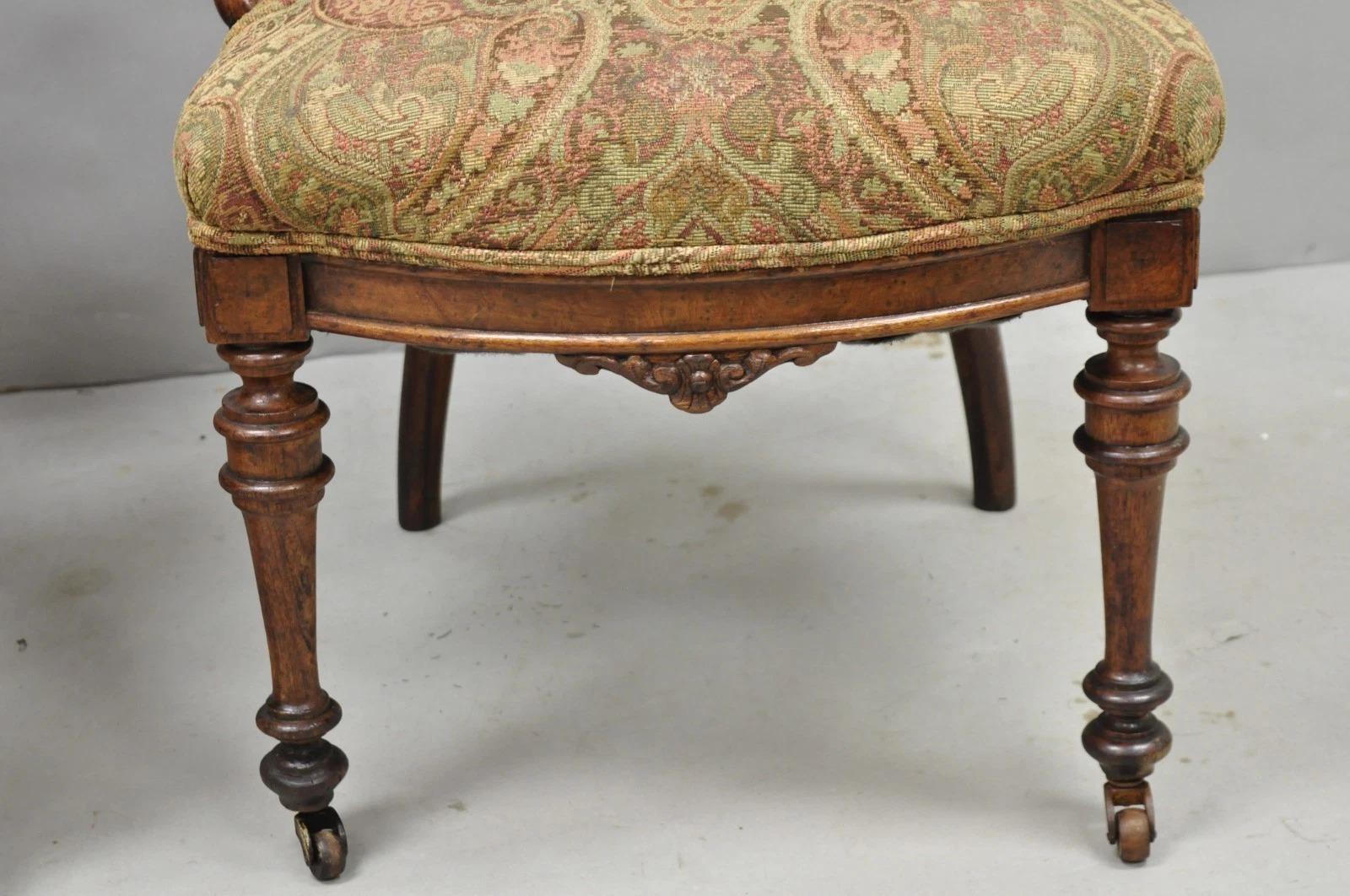 Antique Eastlake Victorian Carved Burl Walnut Parlor Set Sofa & 2 Chairs - 3 Pcs For Sale 2