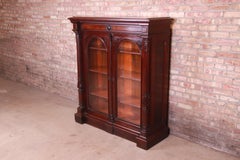 Antique Eastlake Victorian Carved Walnut Bookcase, Circa 1880s