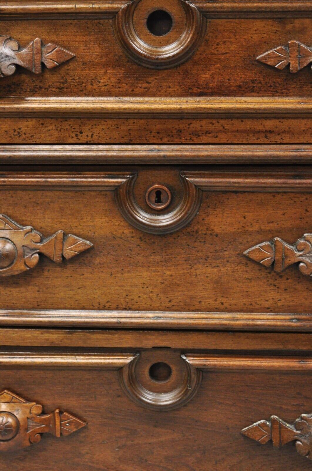 Antique Eastlake Victorian Carved Walnut Marble Top Dresser Chest Washstand 1