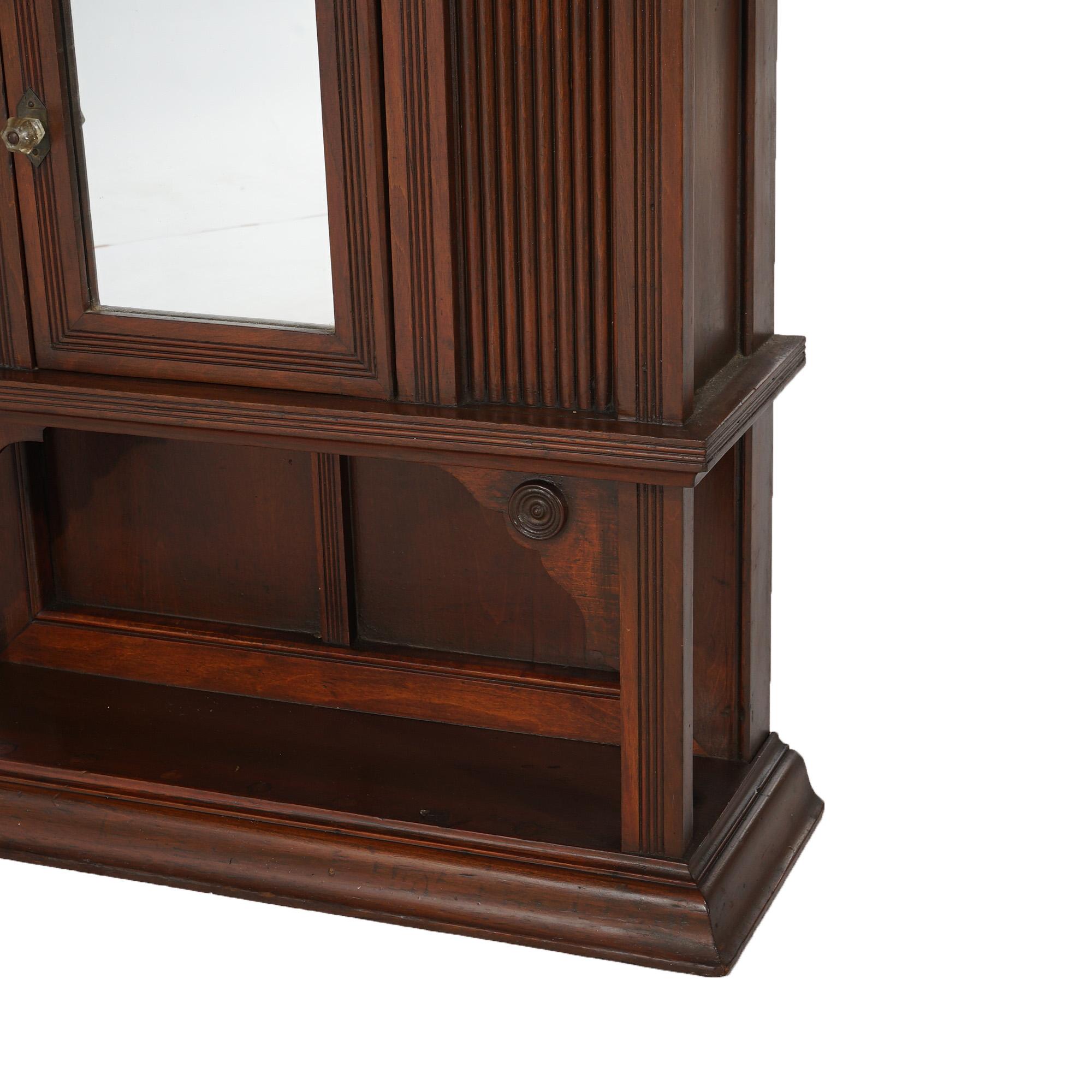 Antique Eastlake Victorian Carved Walnut & Marble Top Pier Mirror C1890 6