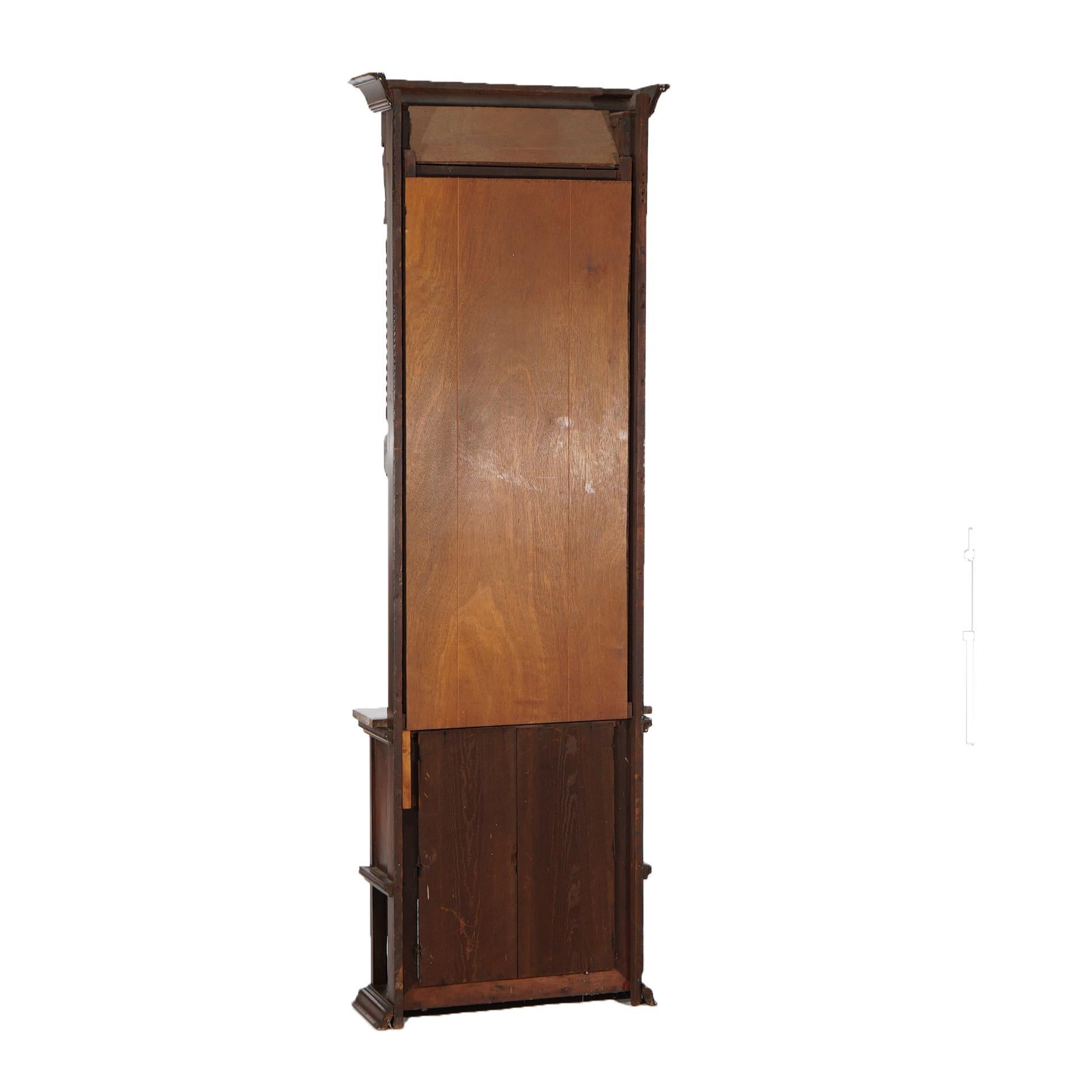 Antique Eastlake Victorian Carved Walnut & Marble Top Pier Mirror C1890 8