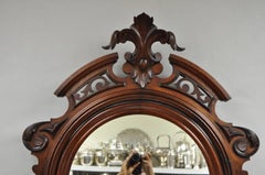 Antique Eastlake Victorian Carved Walnut Marble Washstand Dresser with Mirror