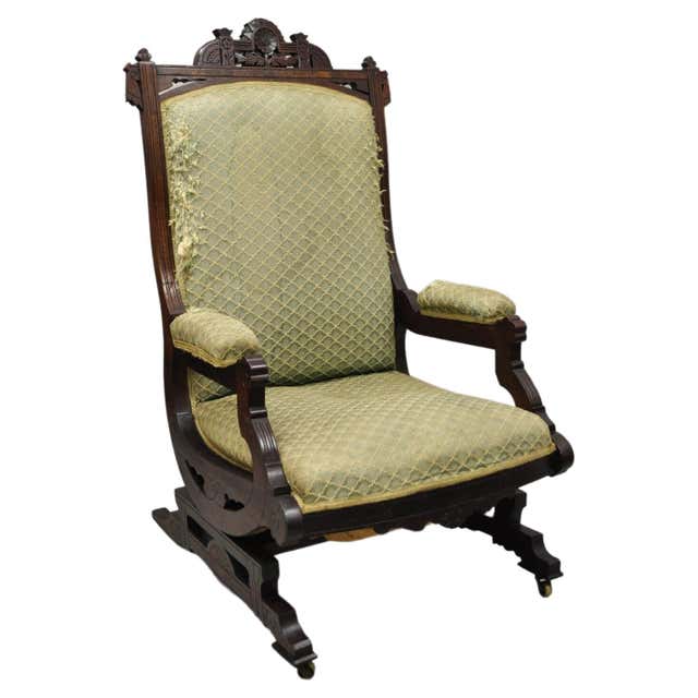 Vintage Wrought Iron Victorian Style Garden Patio Rocker Rocking Chairs ...