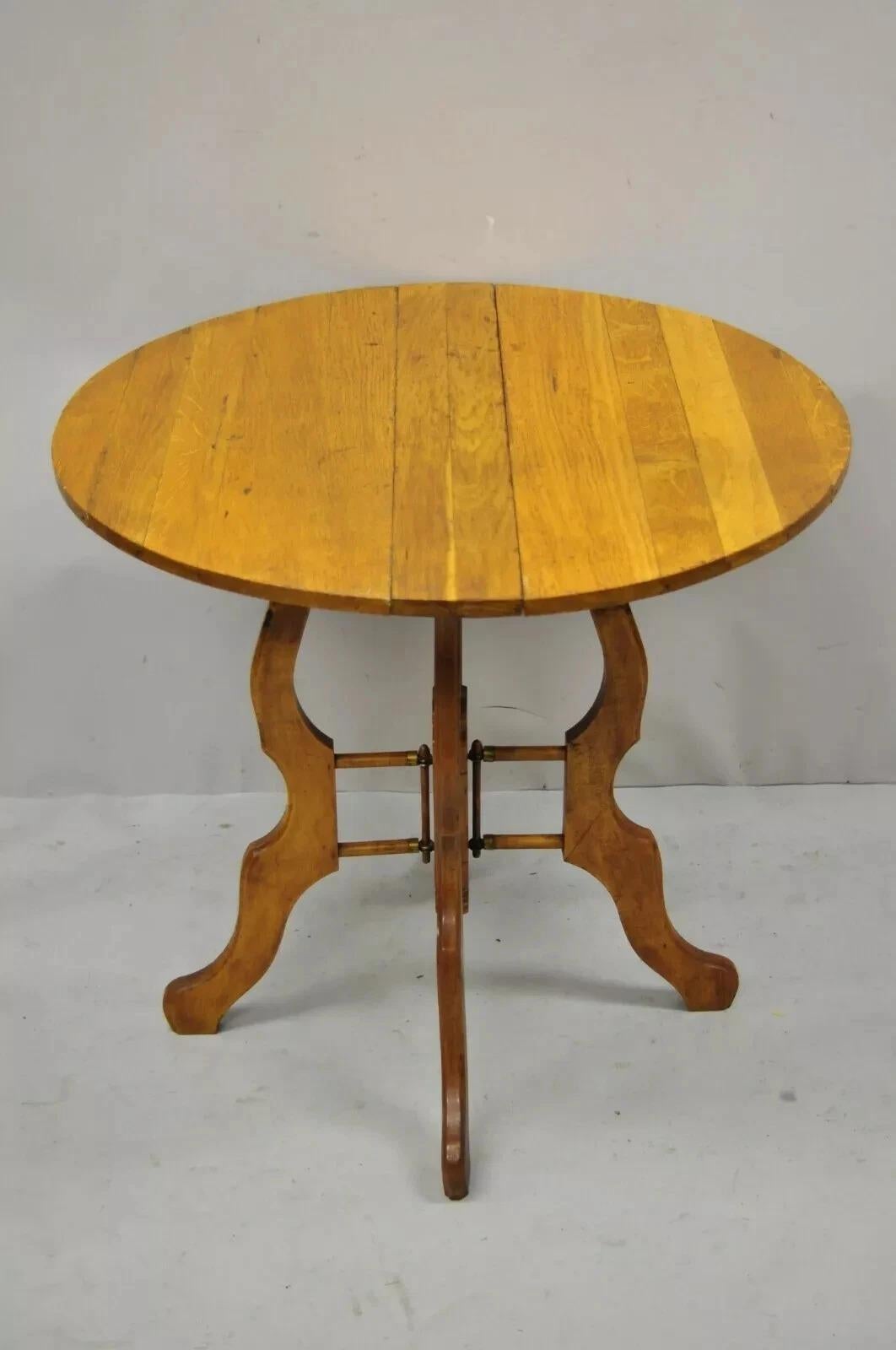 Ancienne table de salle à manger victorienne Eastlake en chêne, à abattants et à jeu de cartes en vente 5