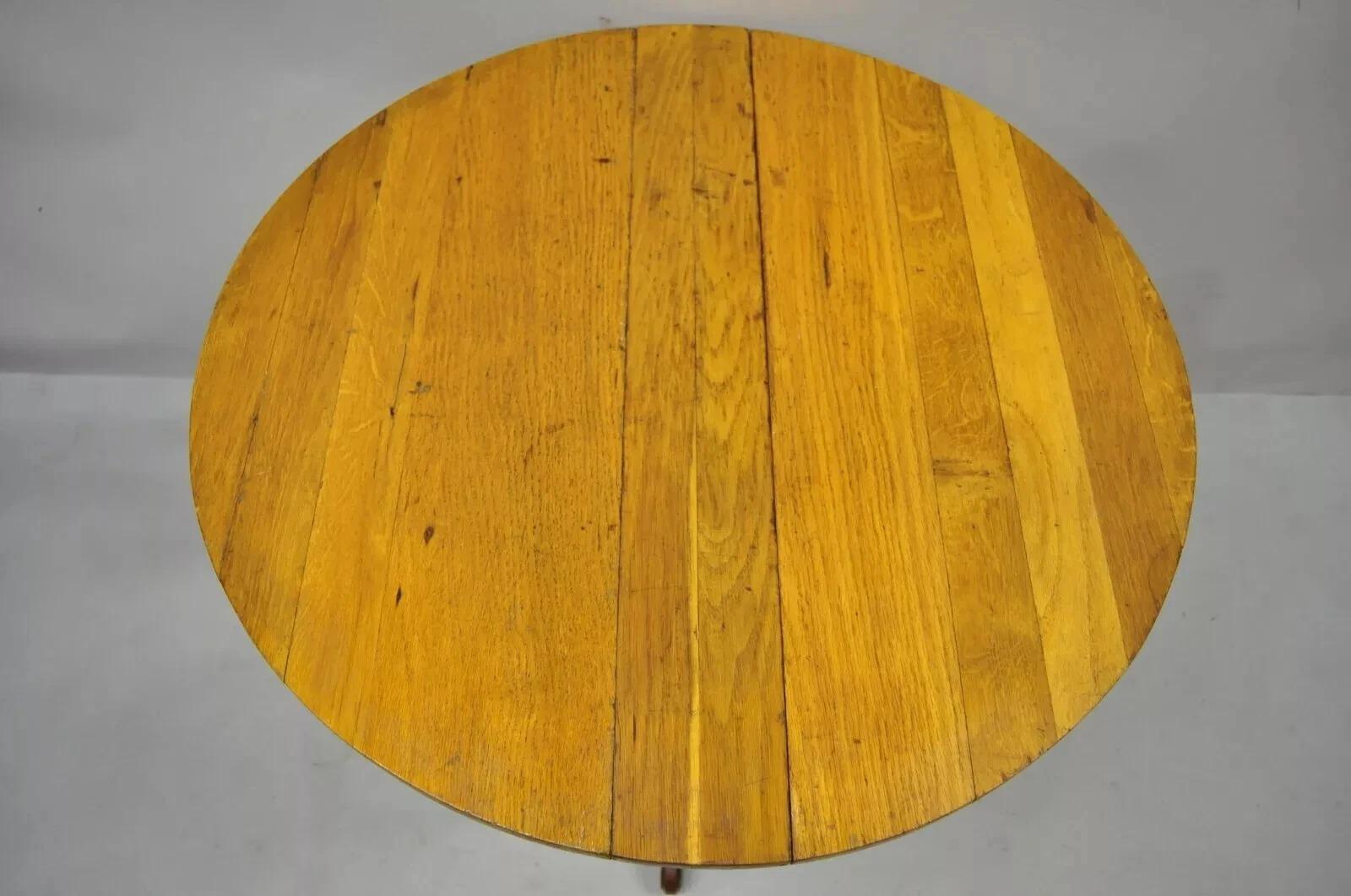 Ancienne table de salle à manger victorienne Eastlake en chêne, à abattants et à jeu de cartes en vente 1