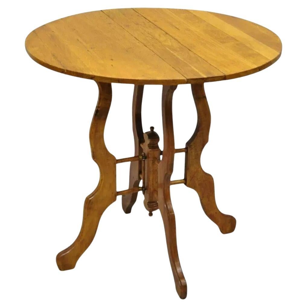 Ancienne table de salle à manger victorienne Eastlake en chêne, à abattants et à jeu de cartes