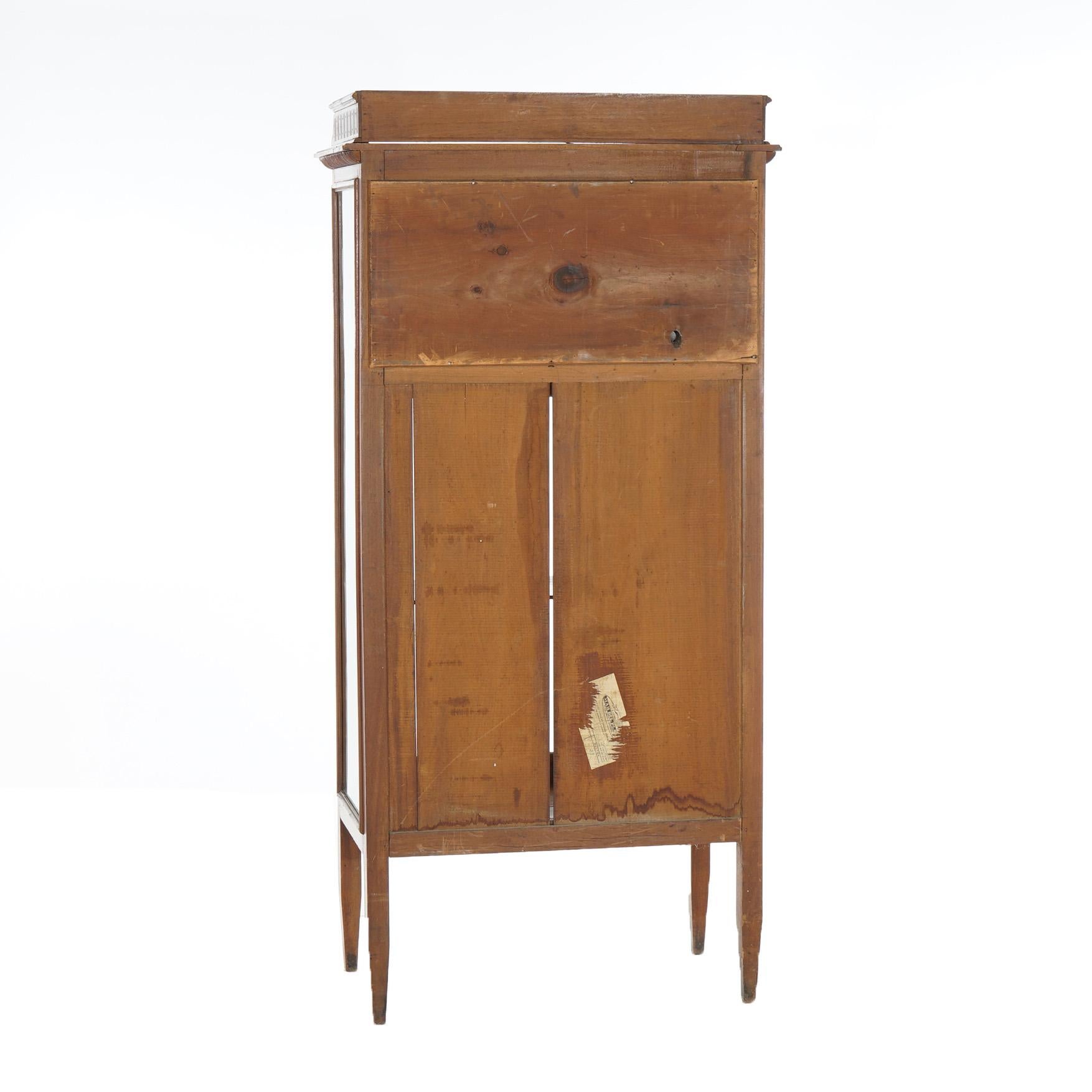 Antique Eastlake Victorian Mahogany Single Door & Mirrored Curio Cabinet C1900 For Sale 10