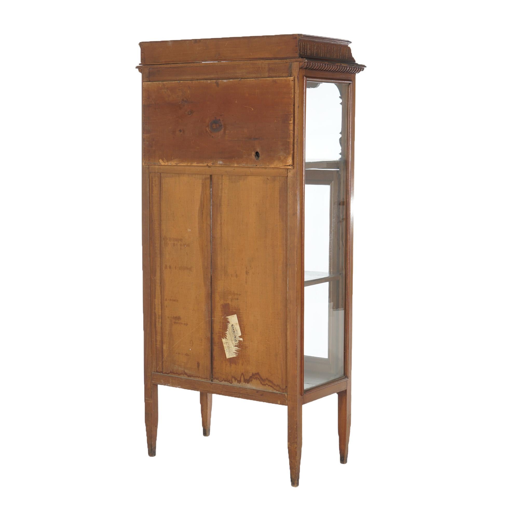 Antique Eastlake Victorian Mahogany Single Door & Mirrored Curio Cabinet C1900 For Sale 11
