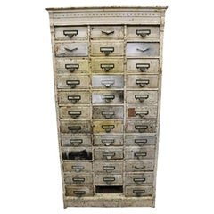 Antique Eastlake Victorian Oak Wood 36 Drawer Machinist Chest Tool Parts Cabinet