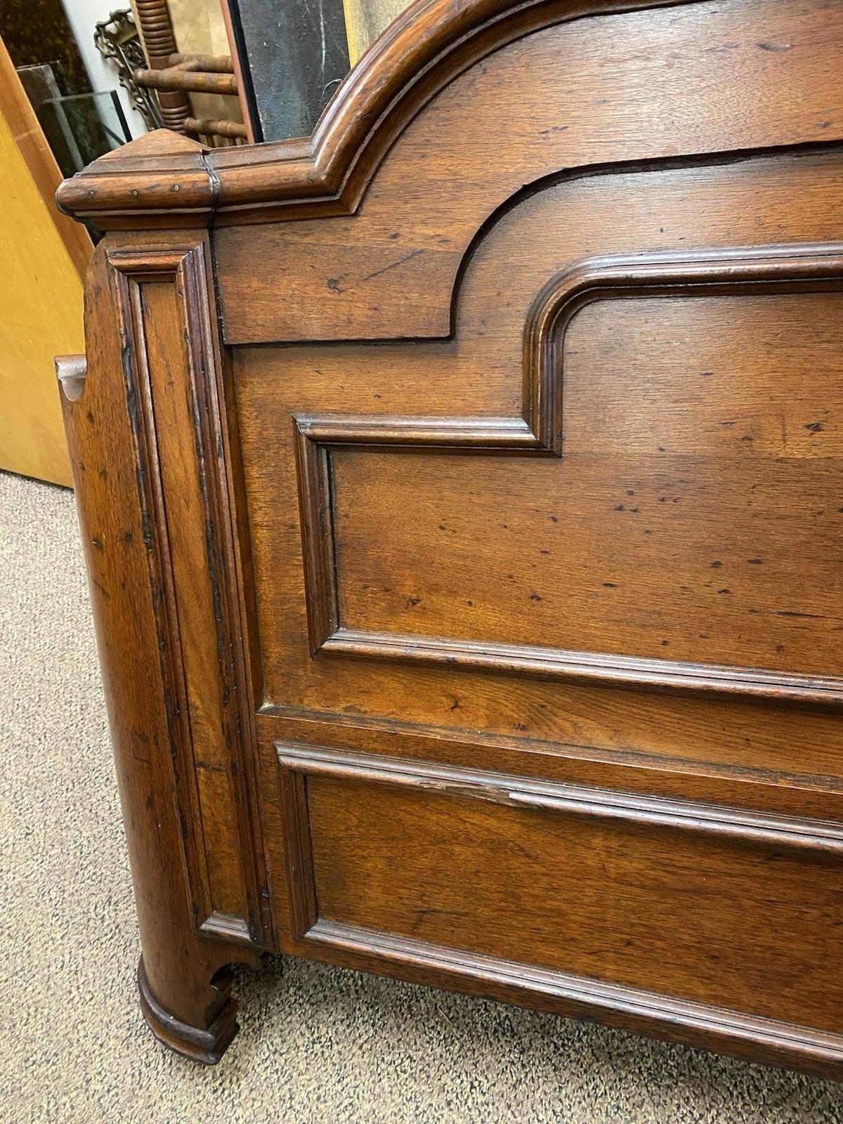 Antique Eastlake Victorian Stately Carved Walnut Highback Full Size Bed Frame 8