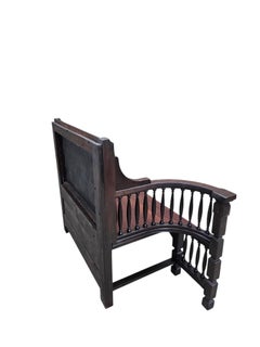 Antique Eastlake Victorian Style Upholstered Back Bench