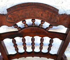 Antique Eastlake Victorian Style Walnut Cane Seat Side Dining Chairs Set of 4