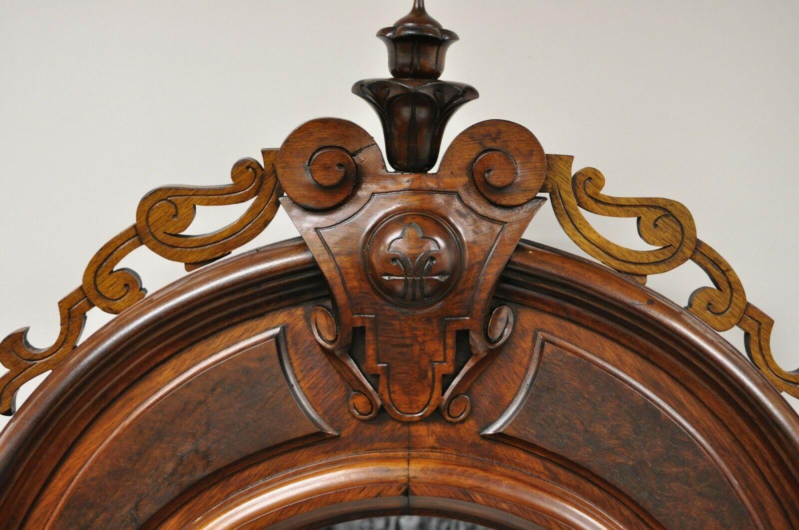 Antike antike Eastlake viktorianische Kommode aus Nussbaumholz mit 3 Marmorstufen und hohem Spiegel im Angebot 3