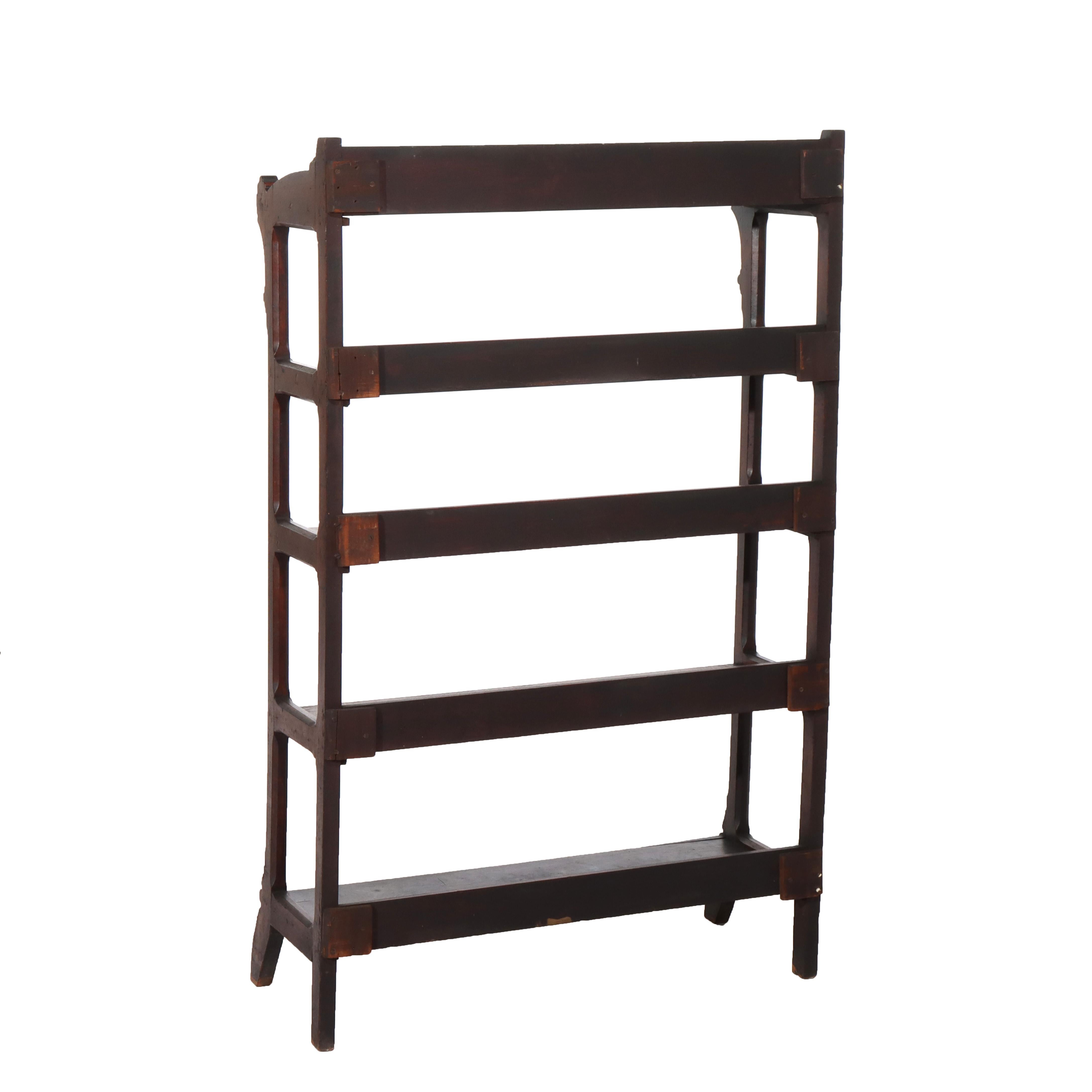 Antique Eastlake Victorian Walnut Bookshelf C1890 For Sale 6