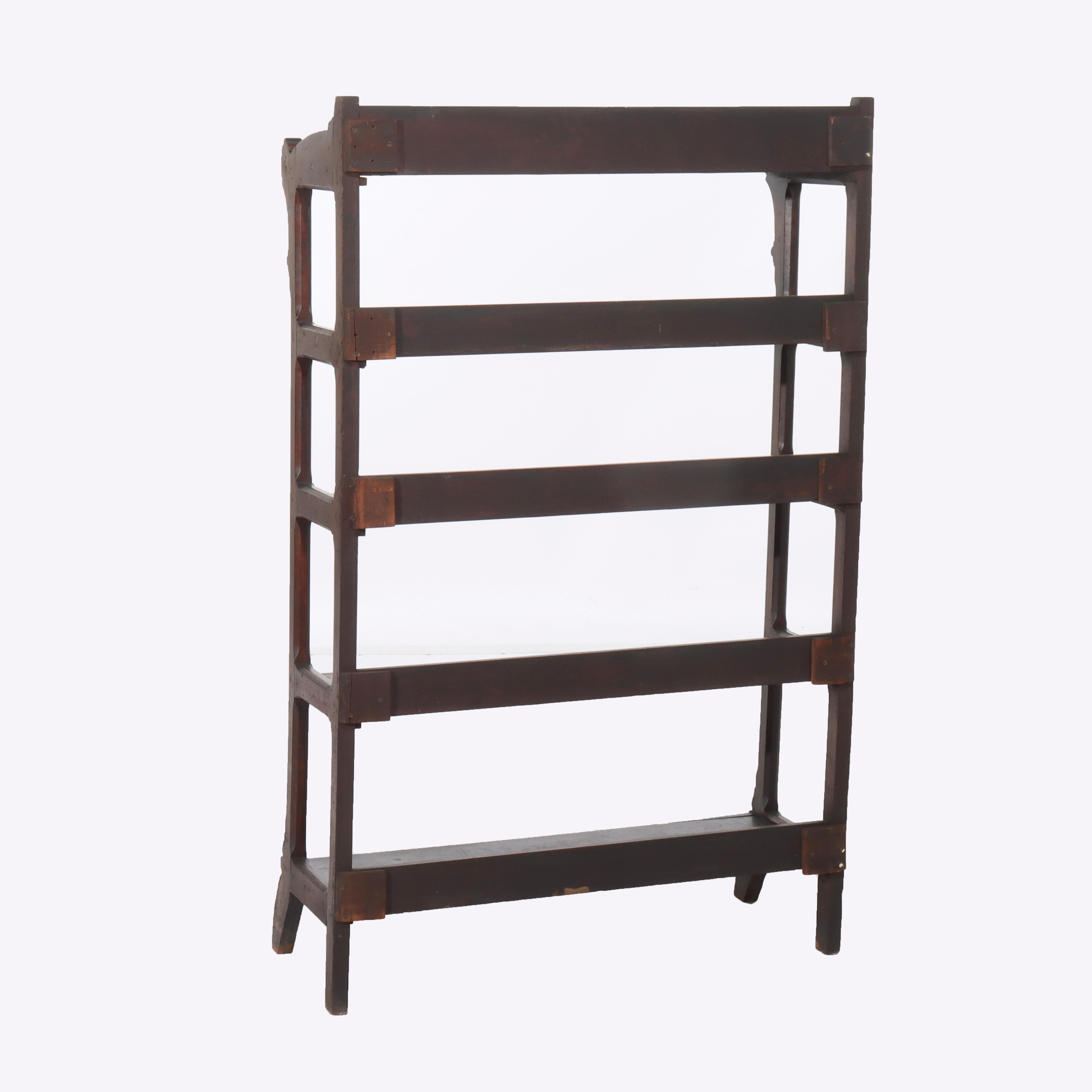Antique Eastlake Victorian Walnut Bookshelf C1890 For Sale 7