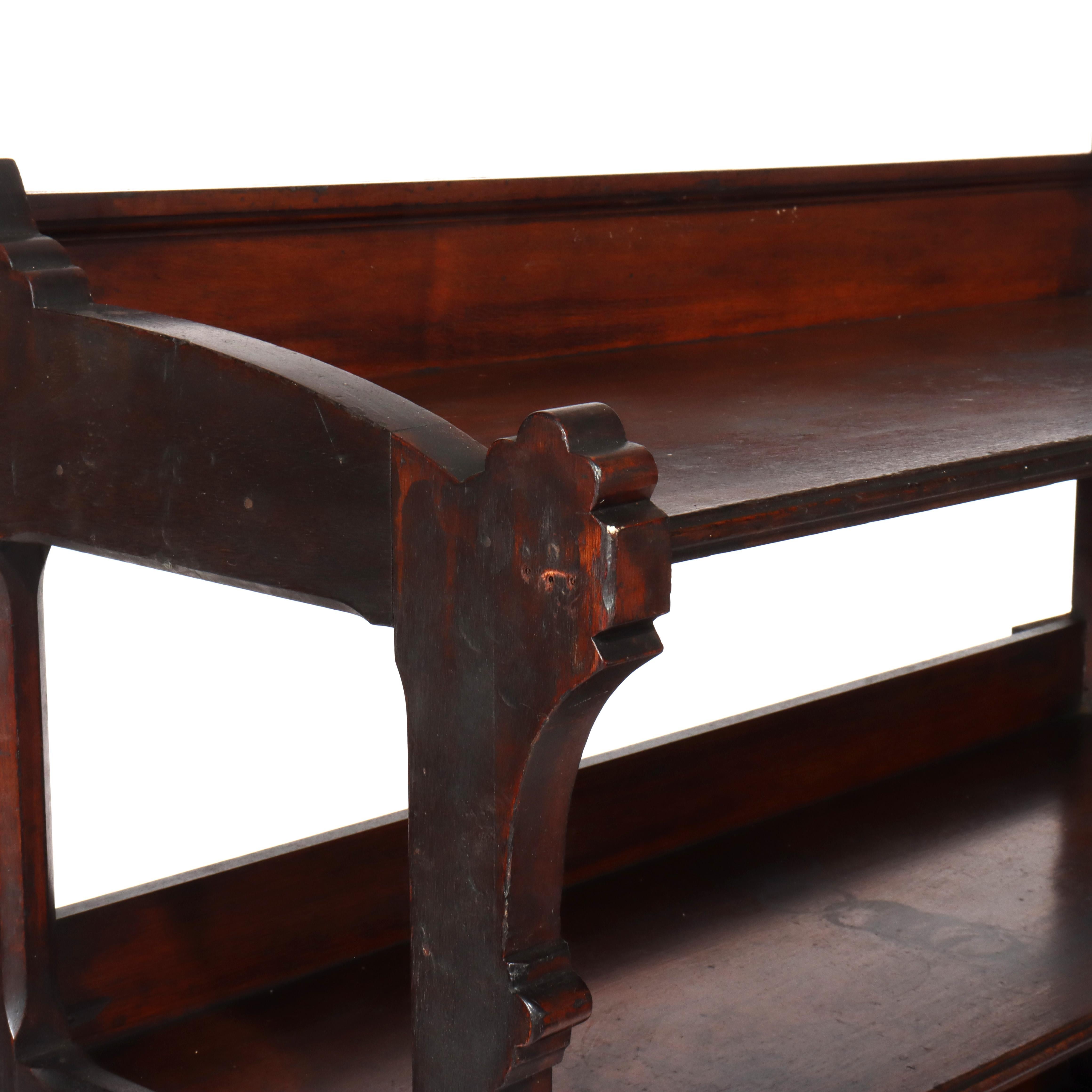 Antique Eastlake Victorian Walnut Bookshelf C1890 For Sale 12