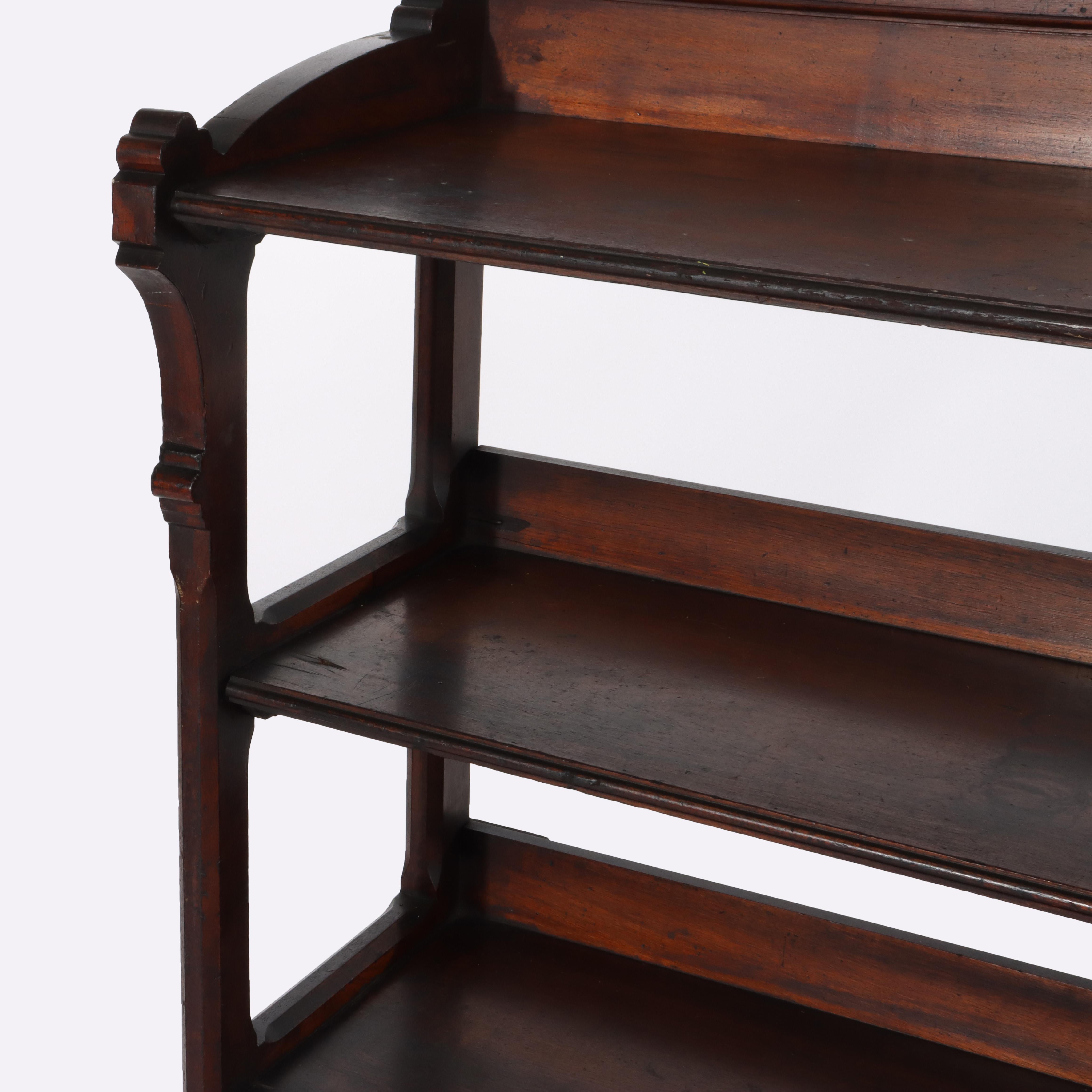 Antique Eastlake Victorian Walnut Bookshelf C1890 For Sale 1