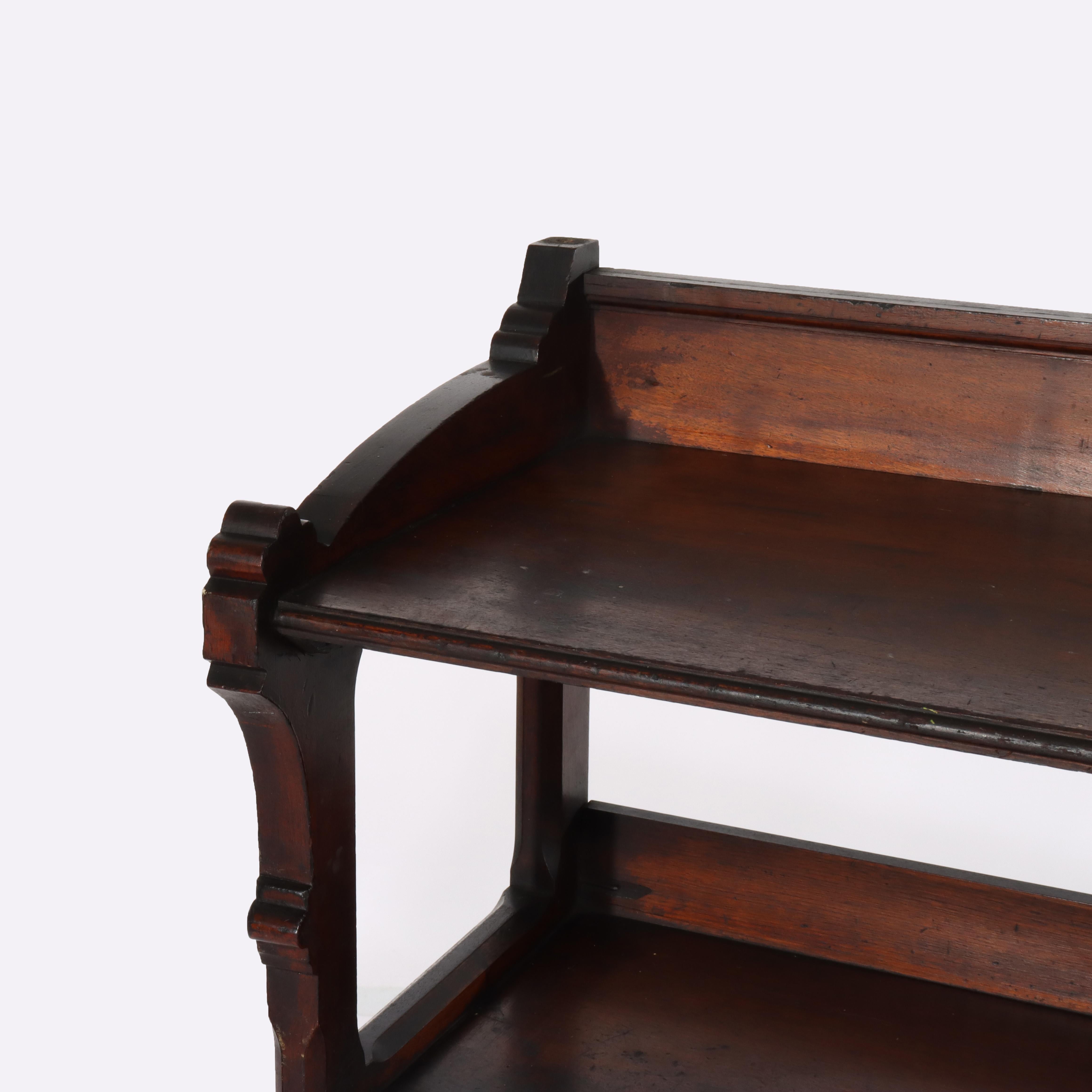 Antique Eastlake Victorian Walnut Bookshelf C1890 For Sale 3