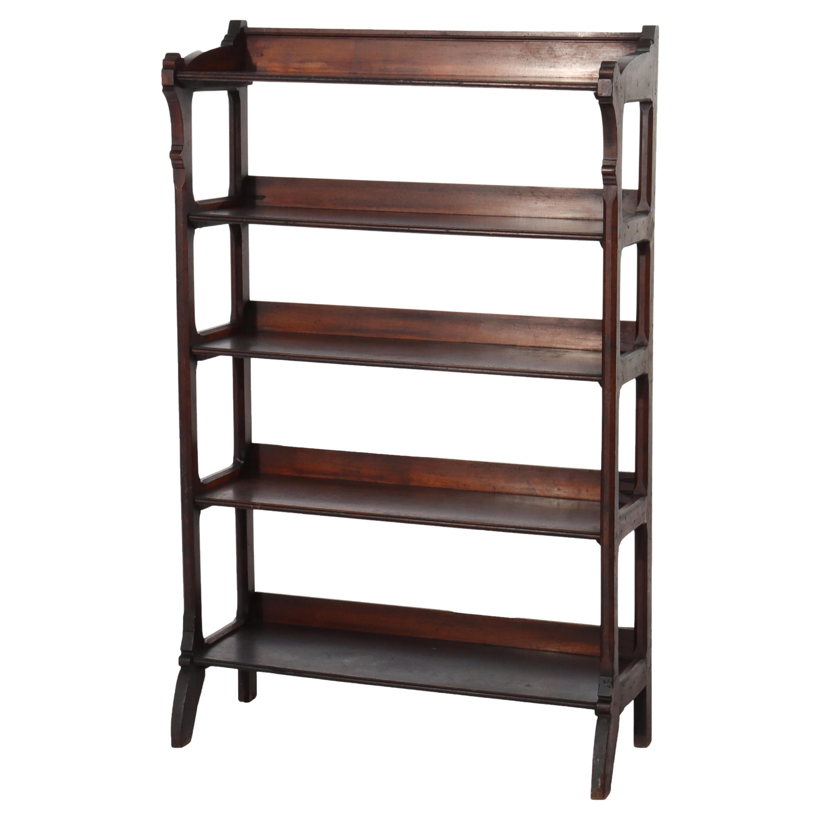 Antique Eastlake Victorian Walnut Bookshelf C1890 For Sale