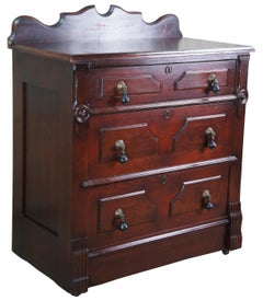 Antique Eastlake Victorian Walnut Dresser Chest of Drawers Nightstand Wash Stand