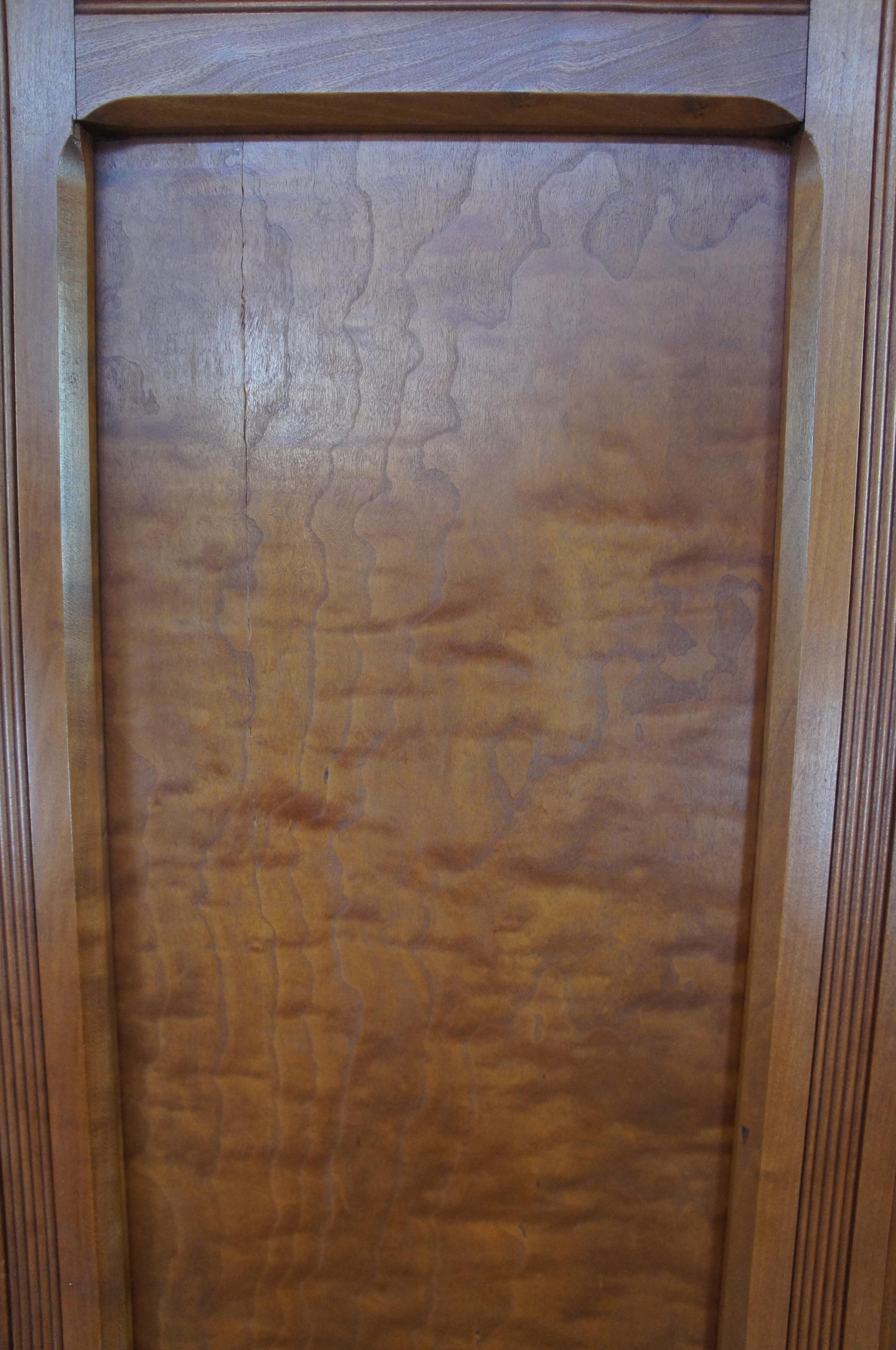 Antique Eastlake Victorian Walnut Knockdown Clothing Armoire Linen Press Cabinet 2