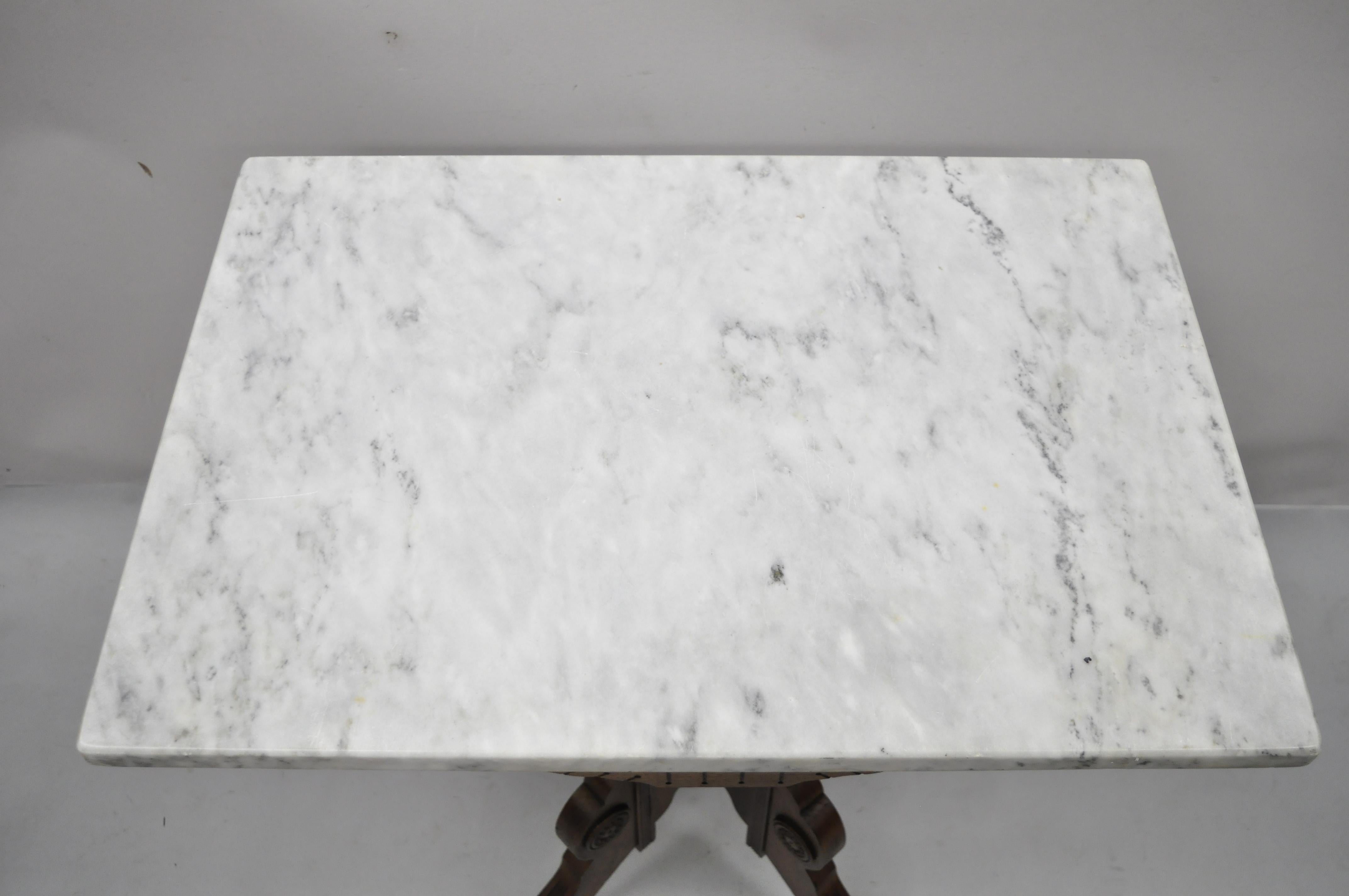 victorian side table marble top