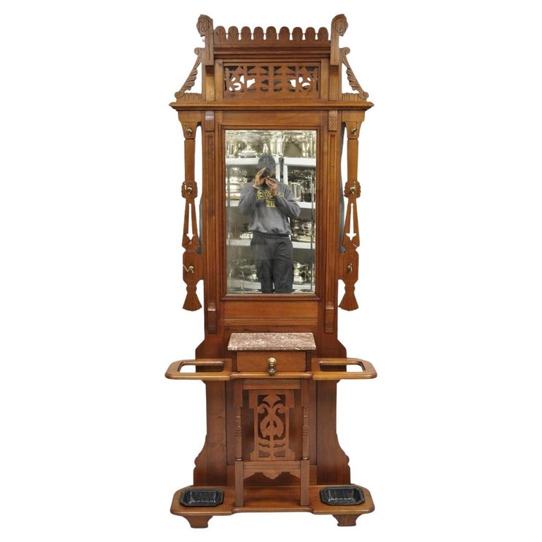 Victorian Old Fashioned Hall Tree Cast Iron Hall Tree 11 For Sale