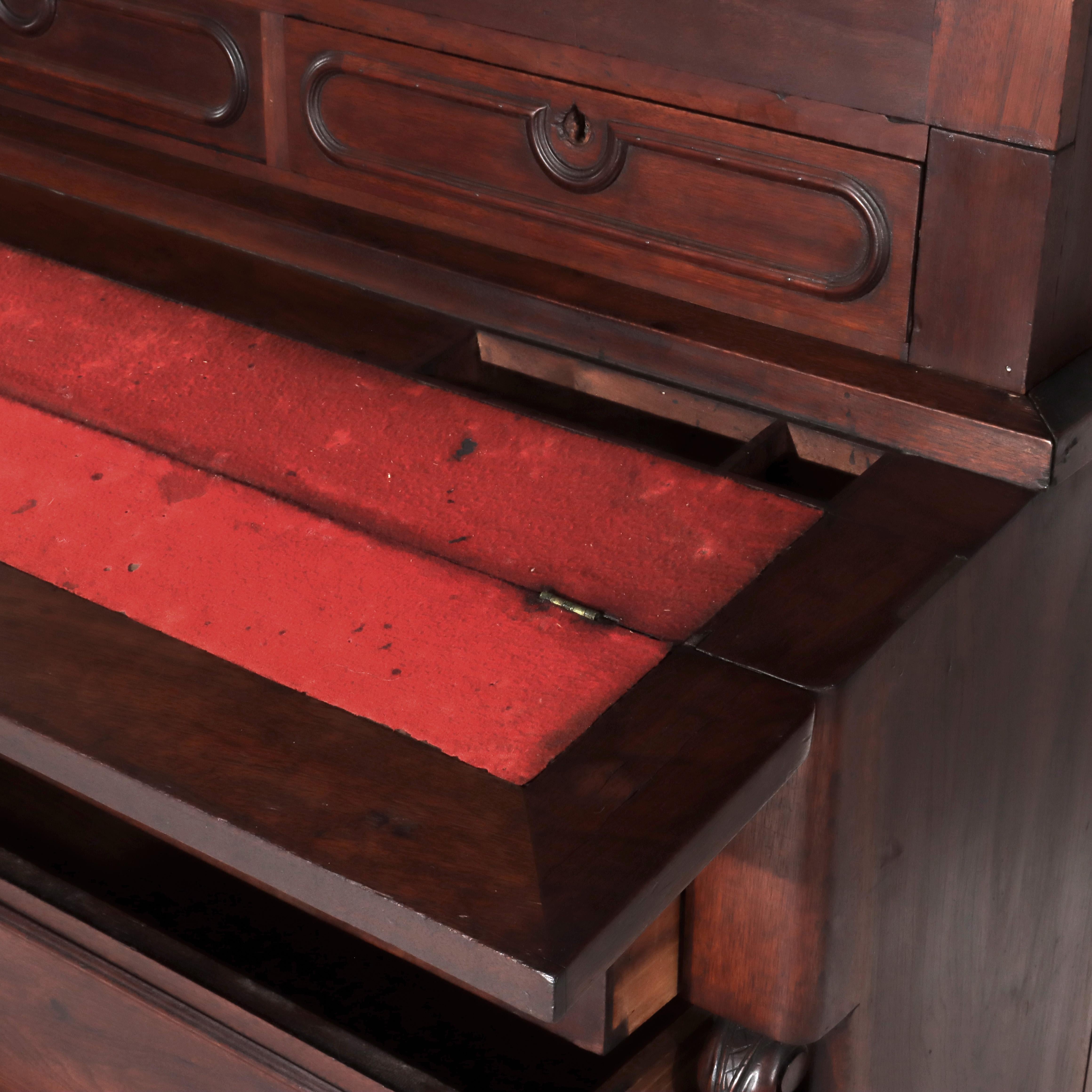 Ancien bureau secrétaire victorien en noyer Eastlake C1880 en vente 7