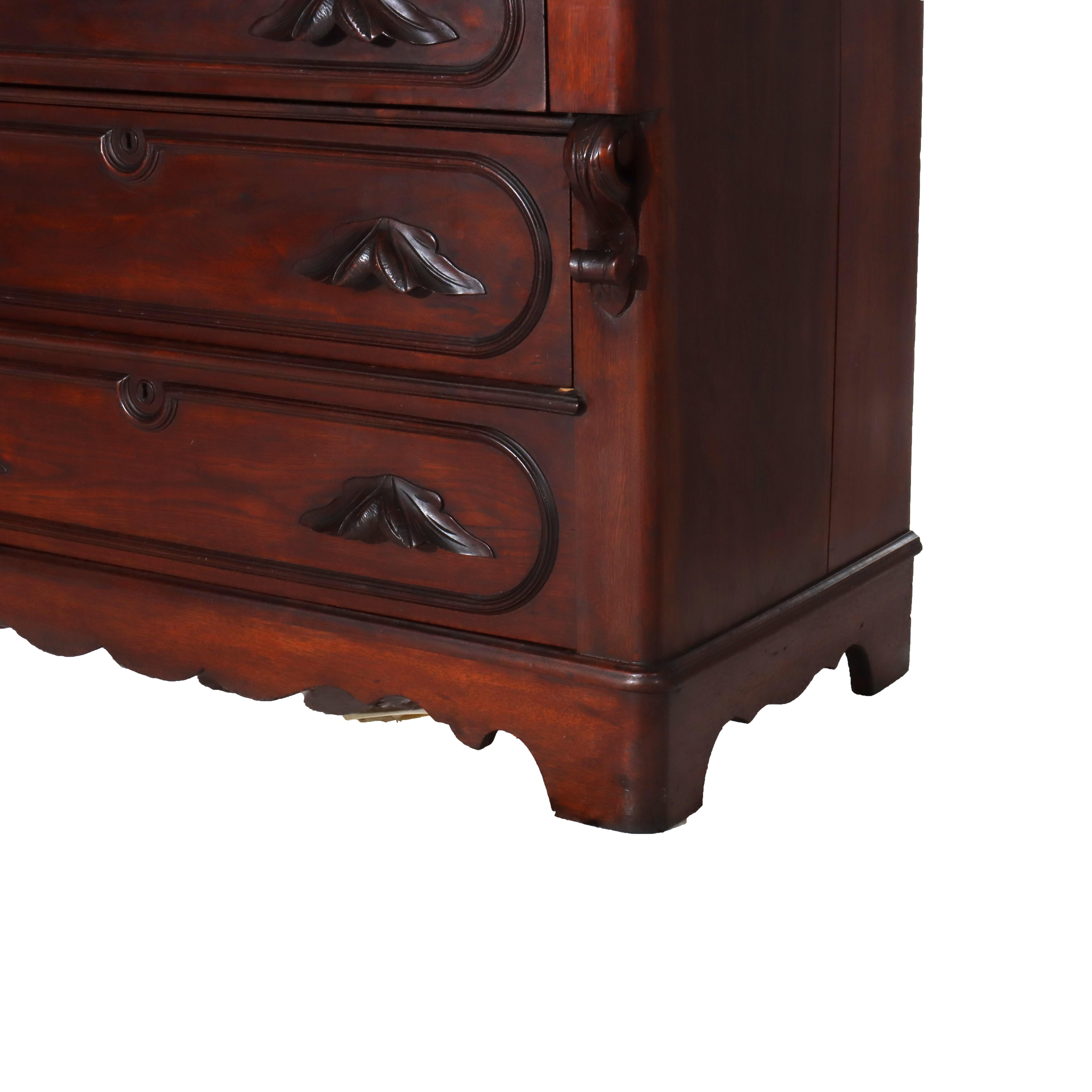 Ancien bureau secrétaire victorien en noyer Eastlake C1880 Bon état - En vente à Big Flats, NY
