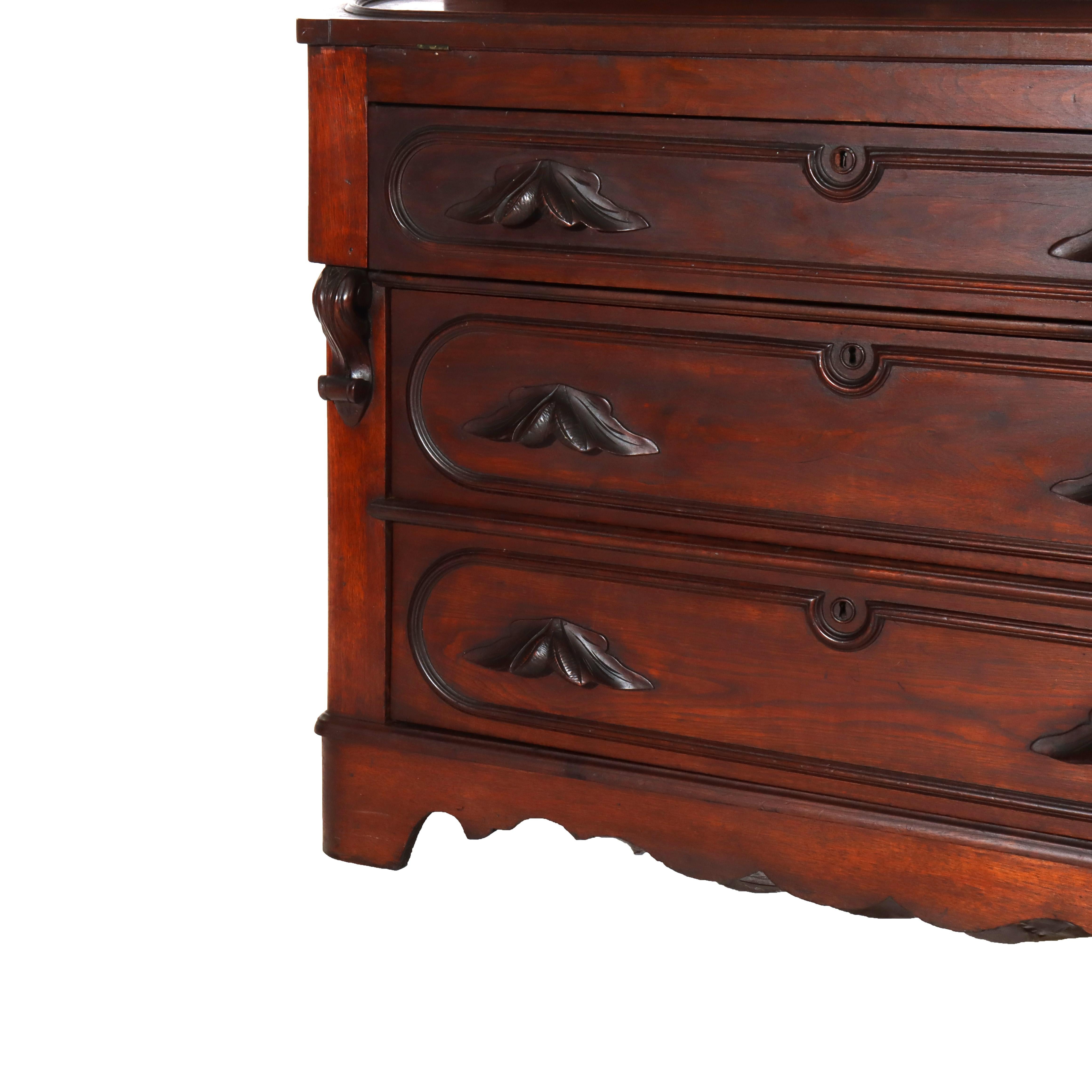 Ancien bureau secrétaire victorien en noyer Eastlake C1880 en vente 1