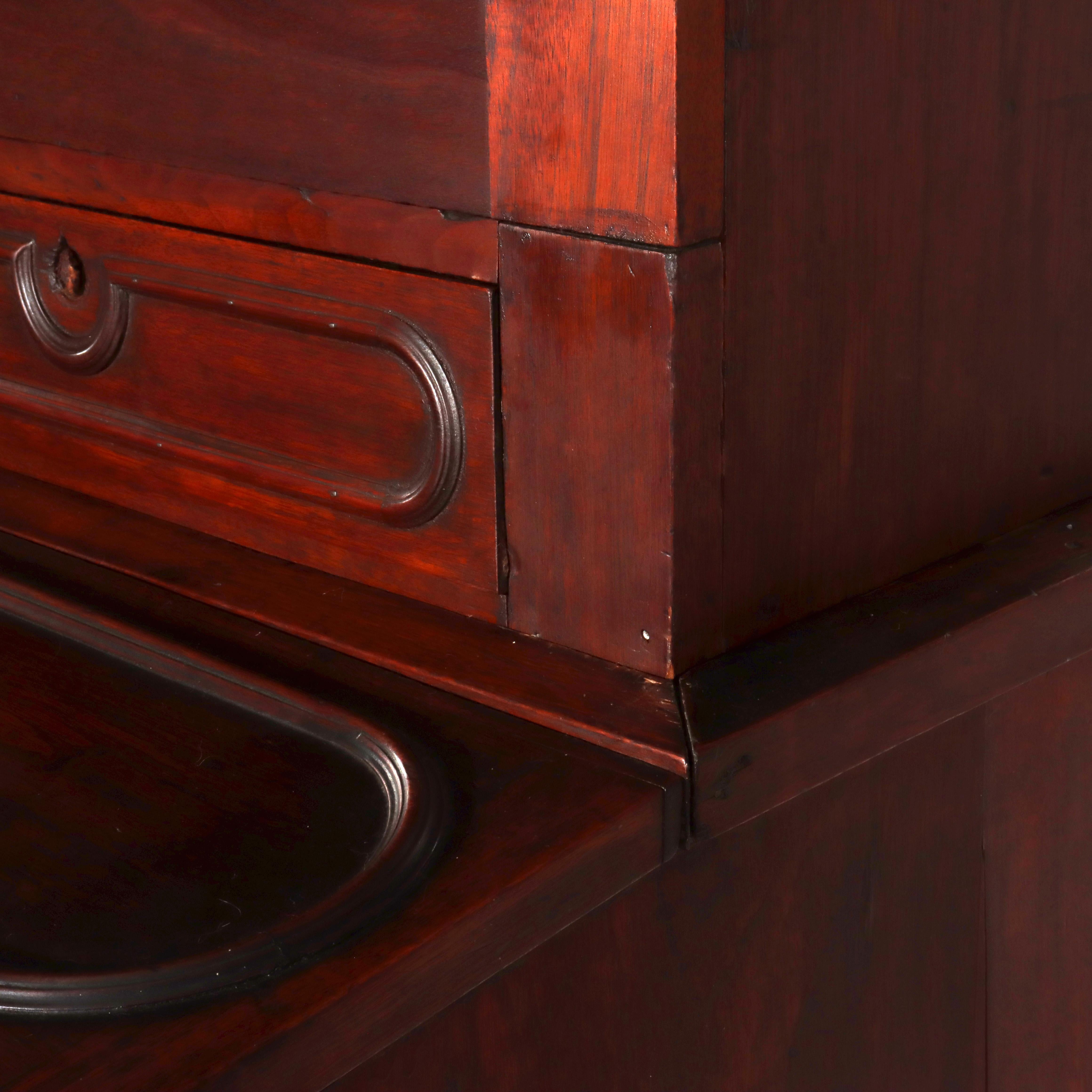 Ancien bureau secrétaire victorien en noyer Eastlake C1880 en vente 4