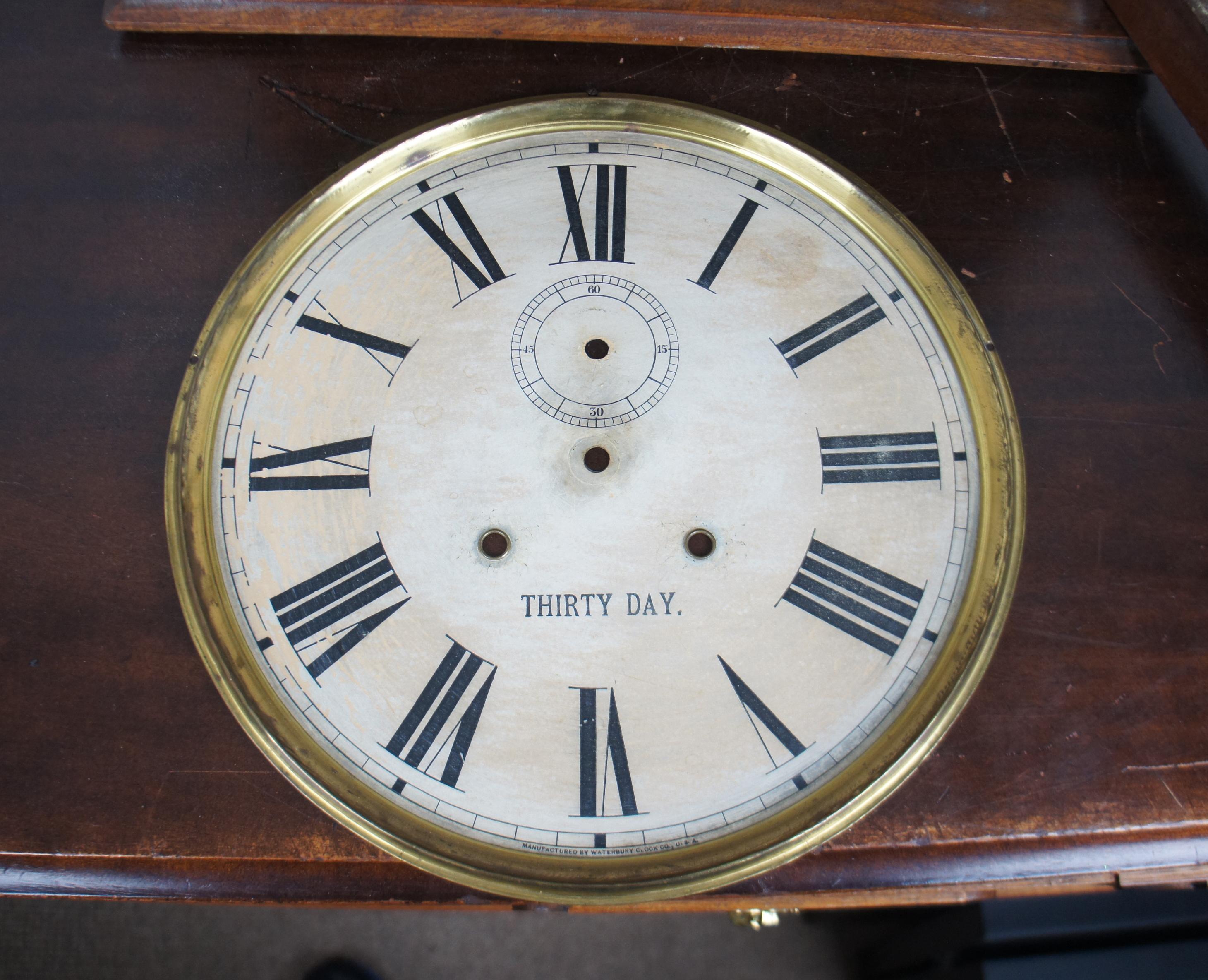 Antique Waterbury Clock Co. Cambridge Model Clock Eastlake Victorian Walnut 39