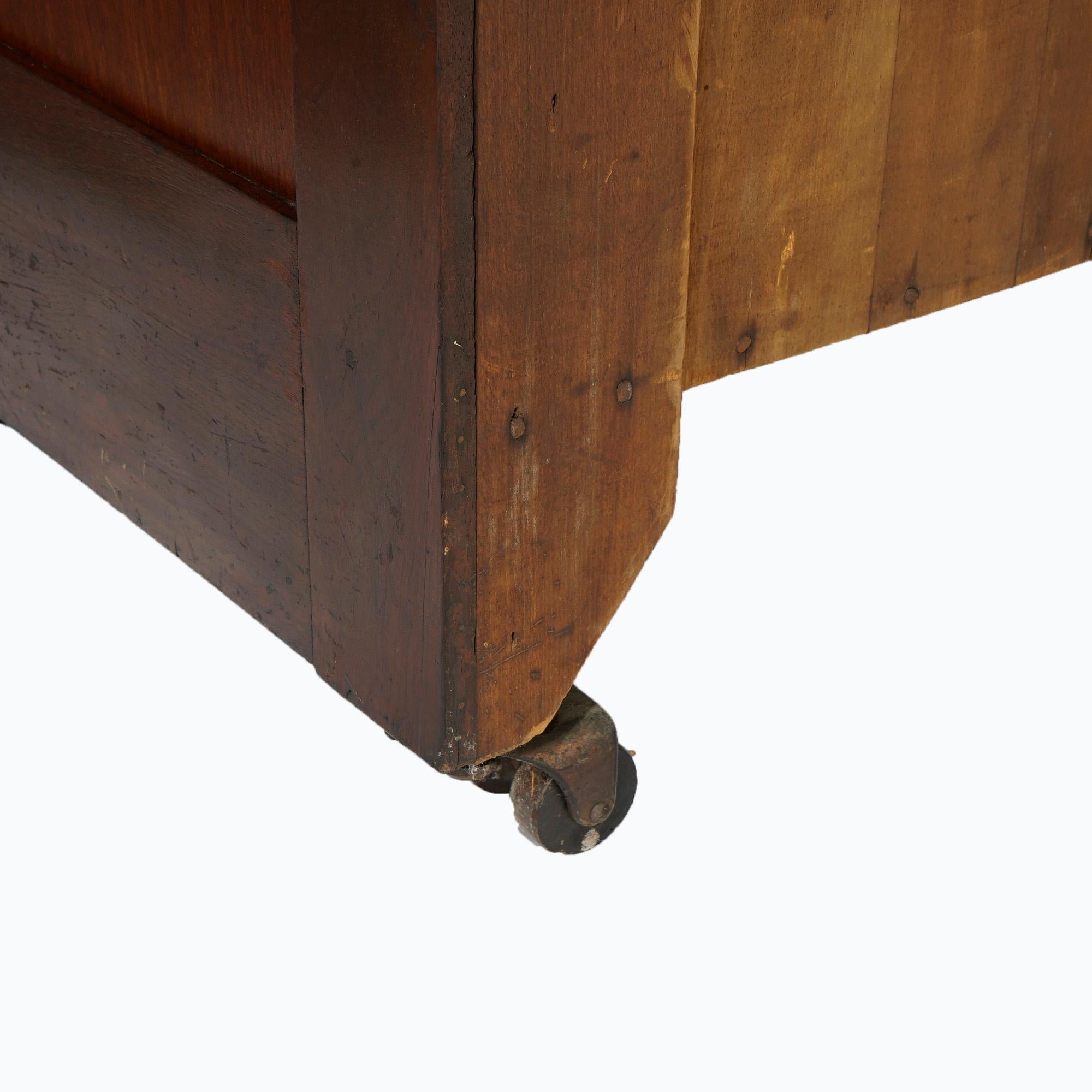 Antique Eastlake Walnut & Burl Cylinder Roll Top Secretary Desk, Circa 1890 8