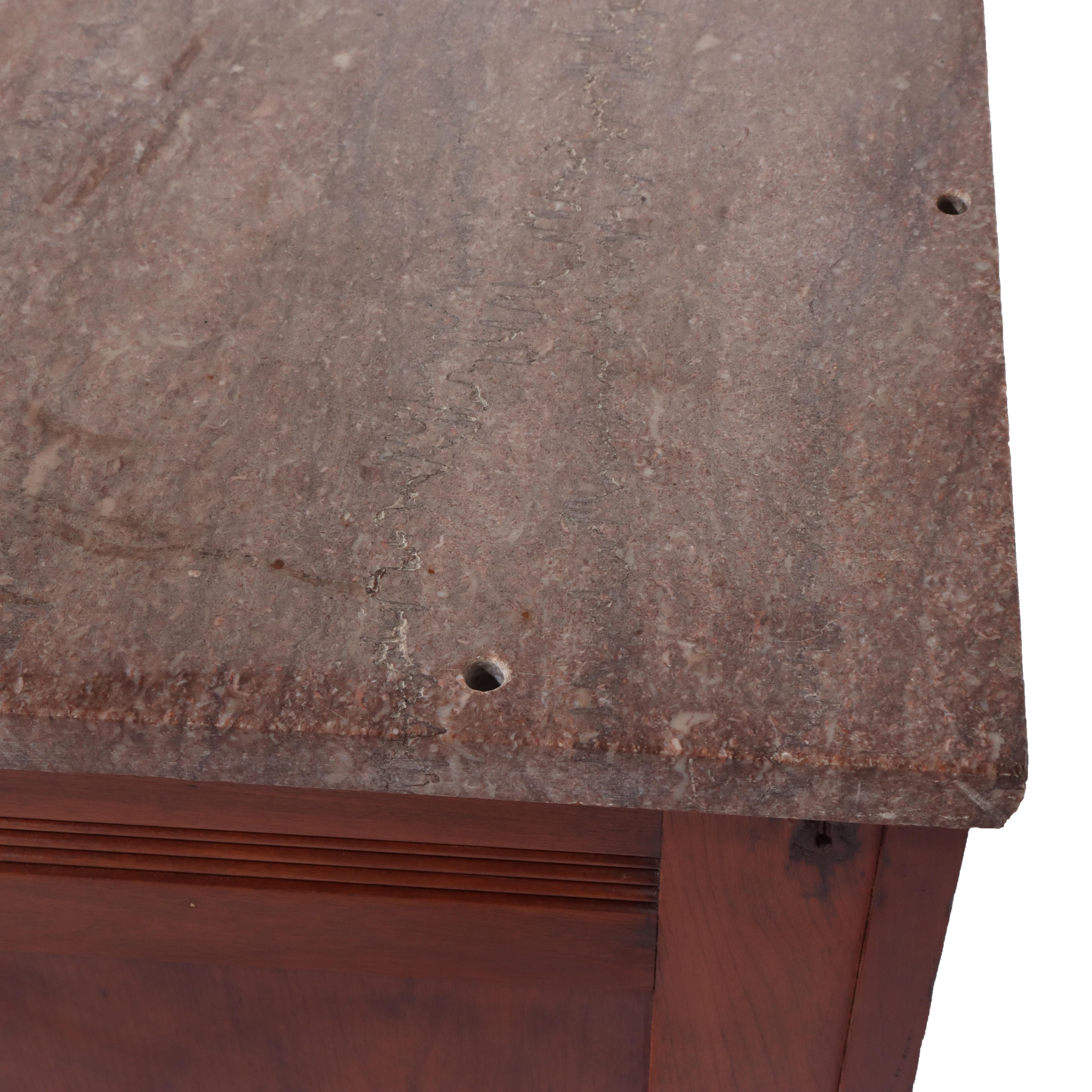 XIXe siècle Ancien lavabo Eastlake en noyer et ronce de marbre C1890 en vente