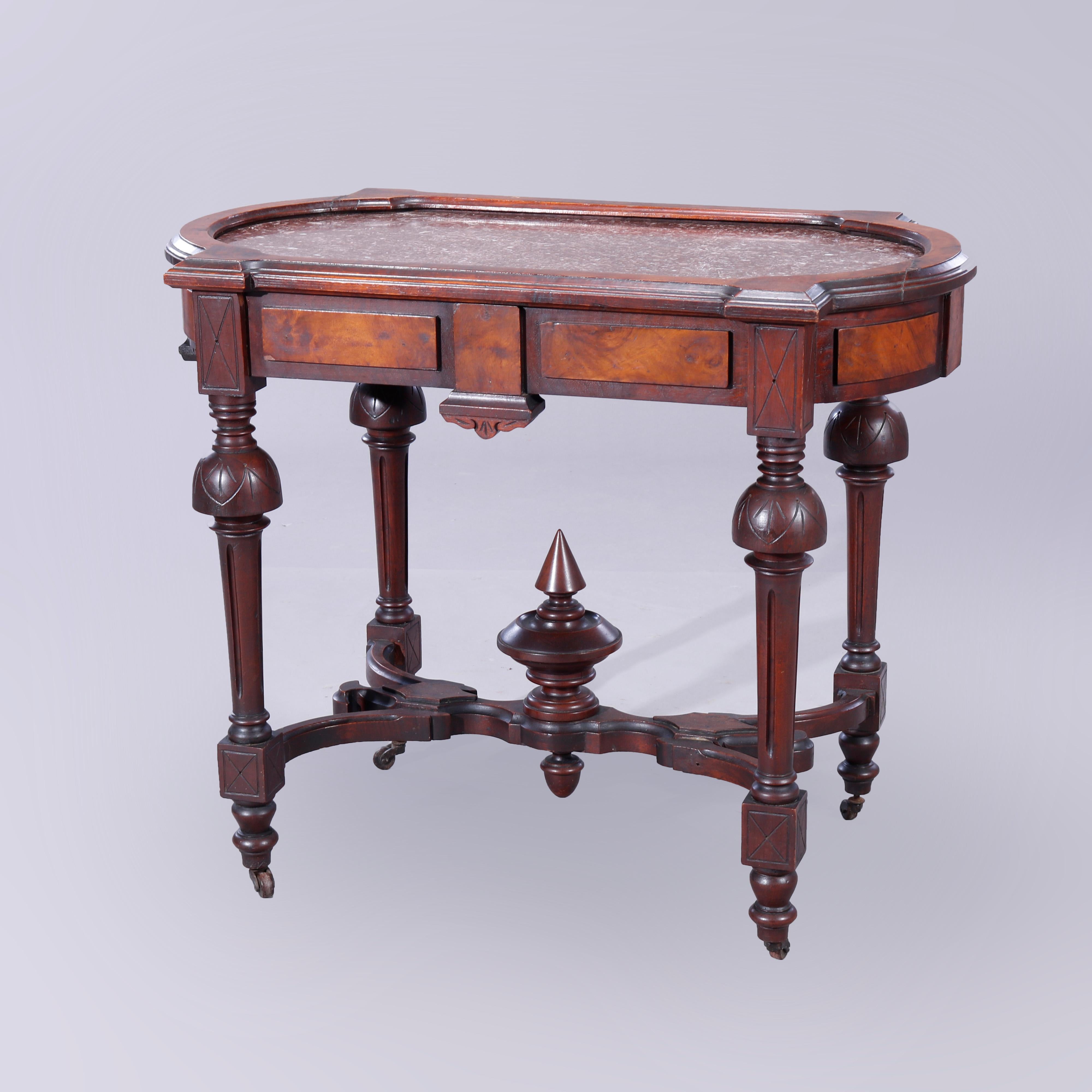 eastlake table with marble top
