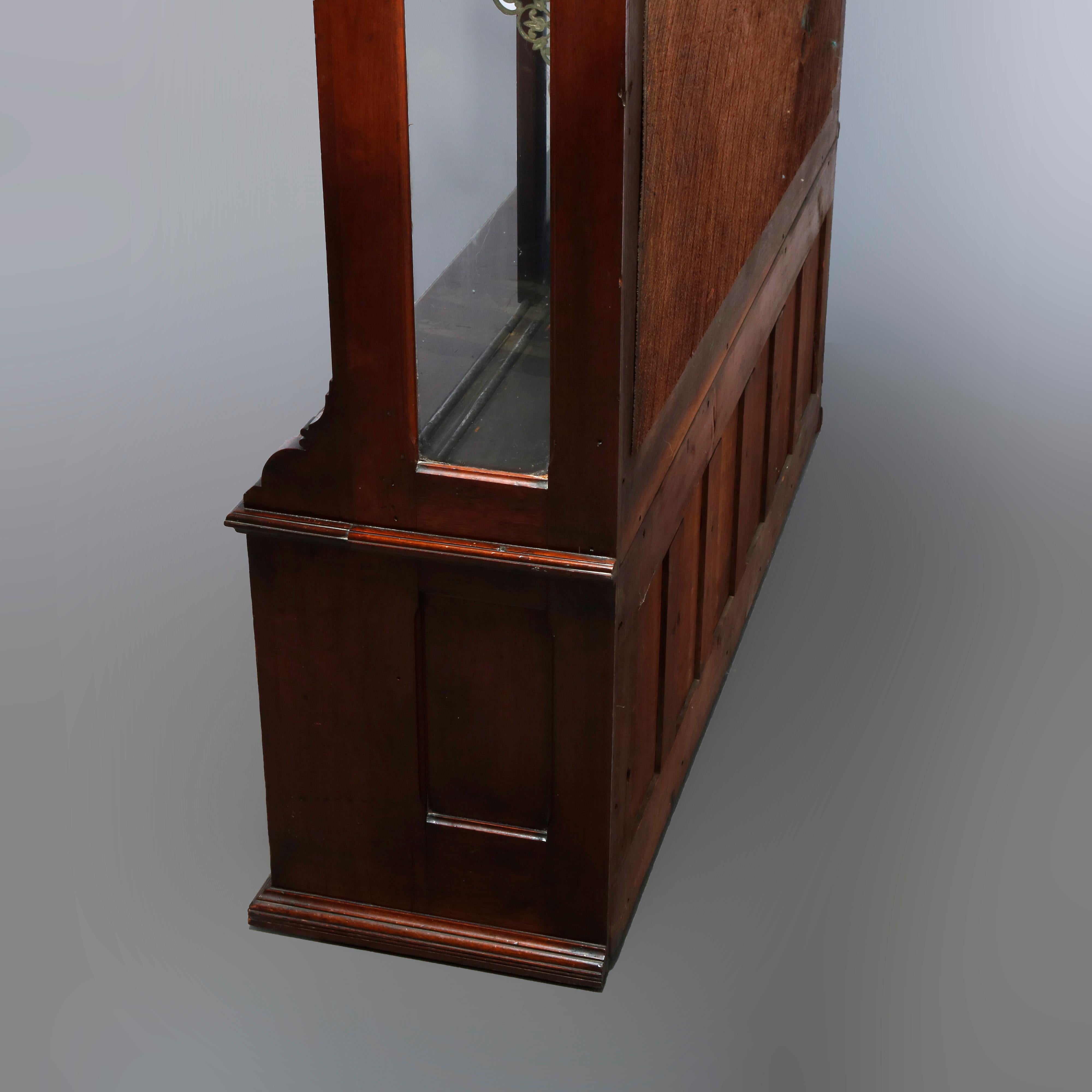 Antique Eastlake Walnut & Burl Sliding Door Display Case, Circa 1890 9