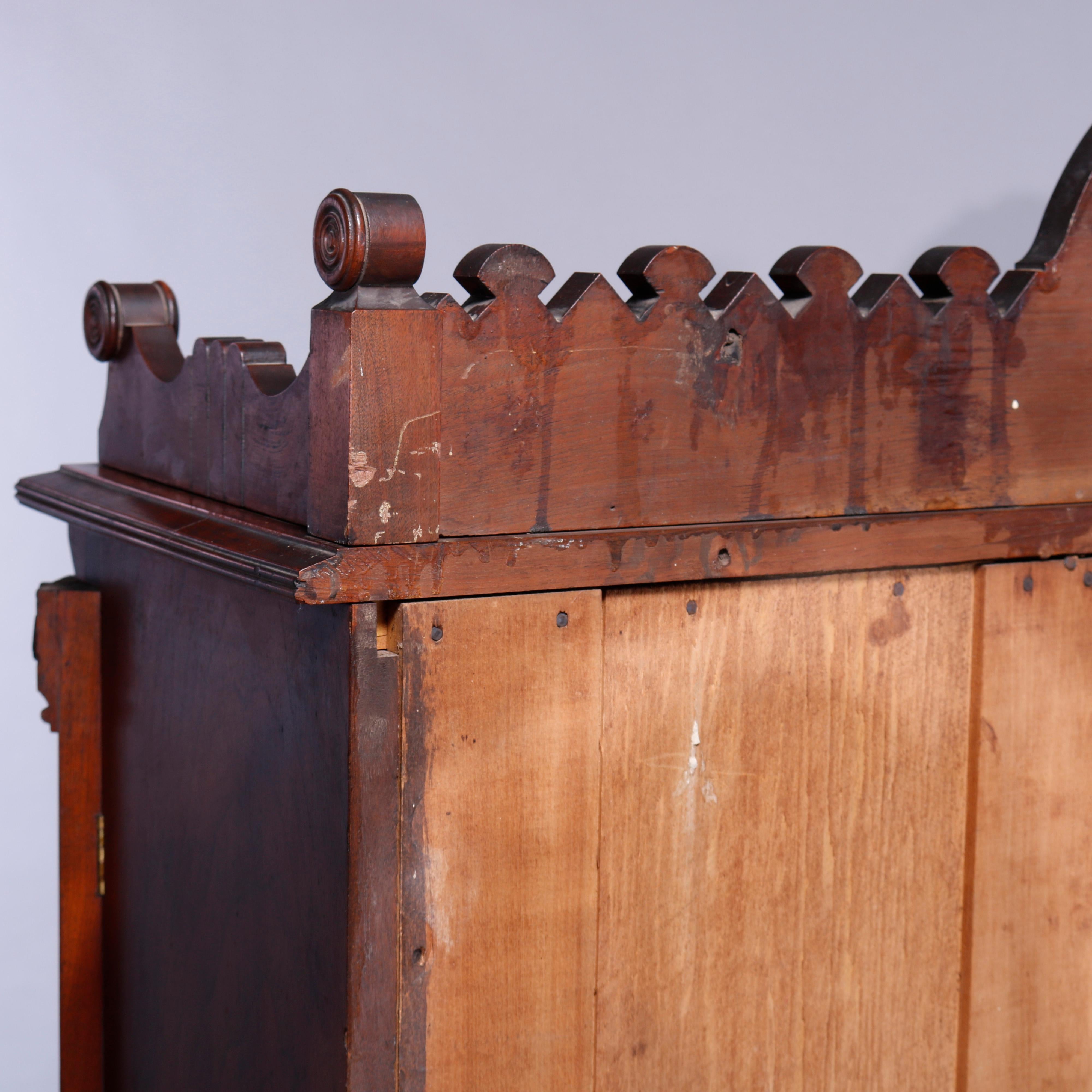 Antique Eastlake Walnut & Burl Two Door Over Two Drawer Bookcase, c1890 9