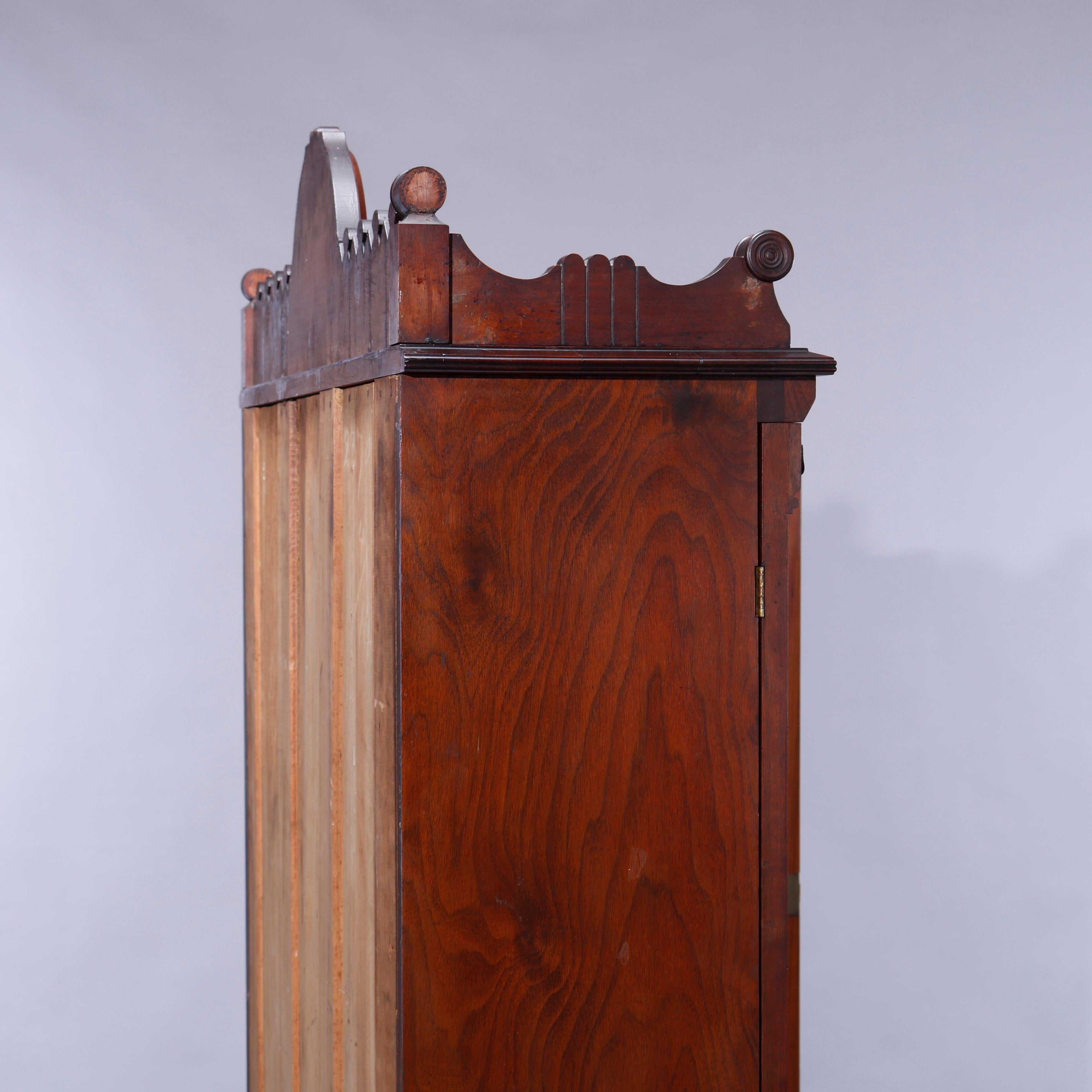 Antique Eastlake Walnut & Burl Two Door Over Two Drawer Bookcase, c1890 12