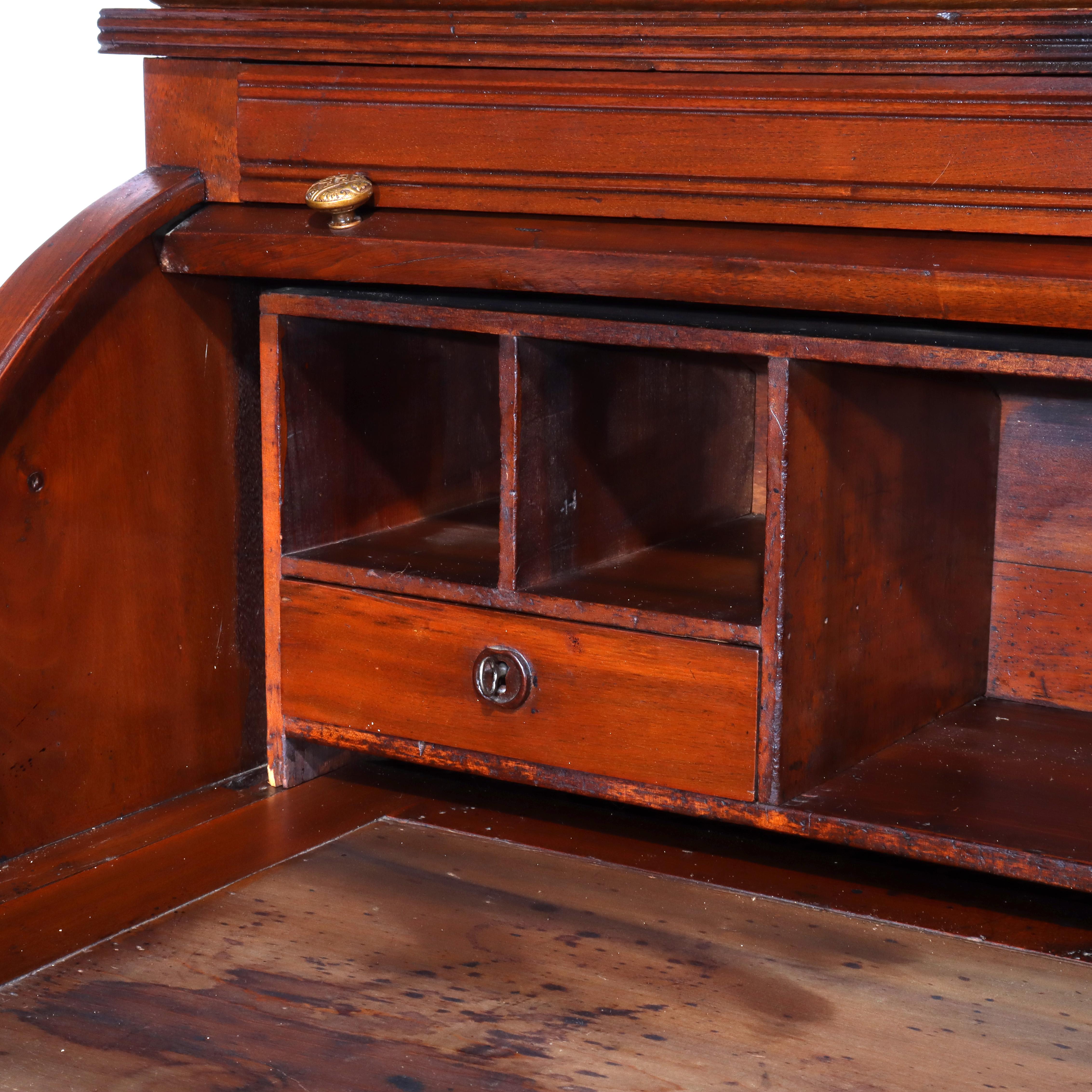 Ancien bureau à cylindre en noyer Eastlake C1890 en vente 4