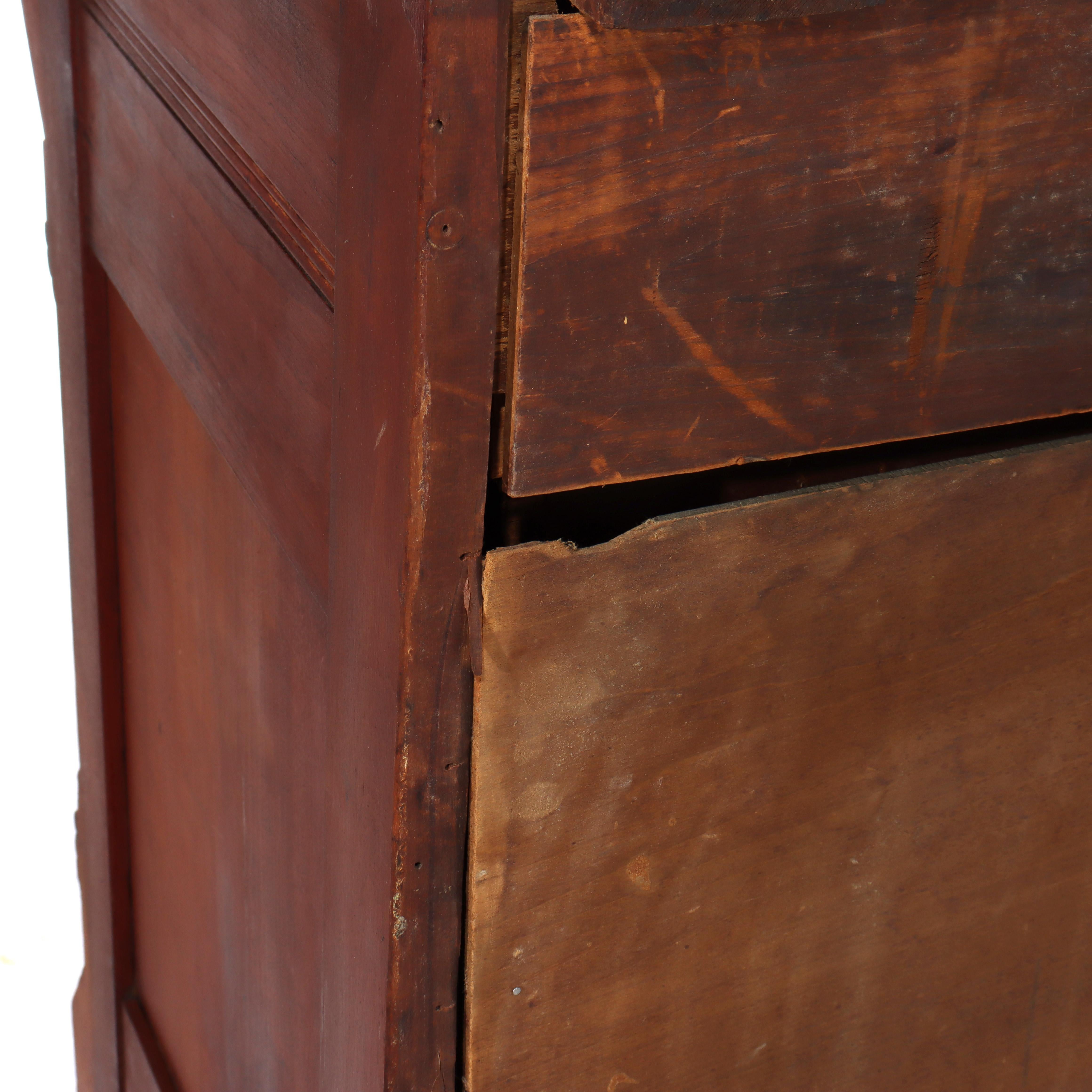 Antico scrittoio in noce Eastlake con pannello a cilindro Rolle c1890 in vendita 6