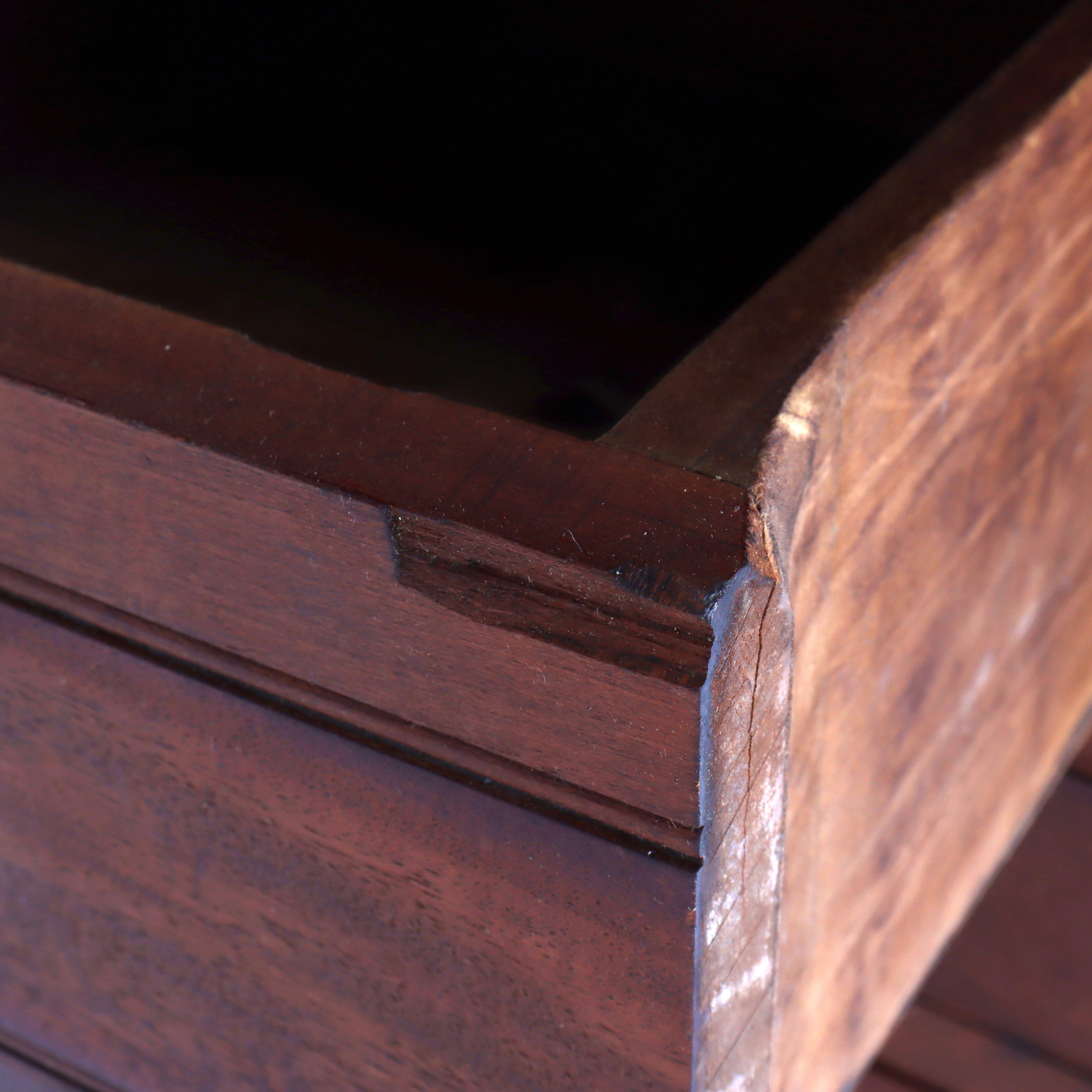 Antico scrittoio in noce Eastlake con pannello a cilindro Rolle c1890 in vendita 10