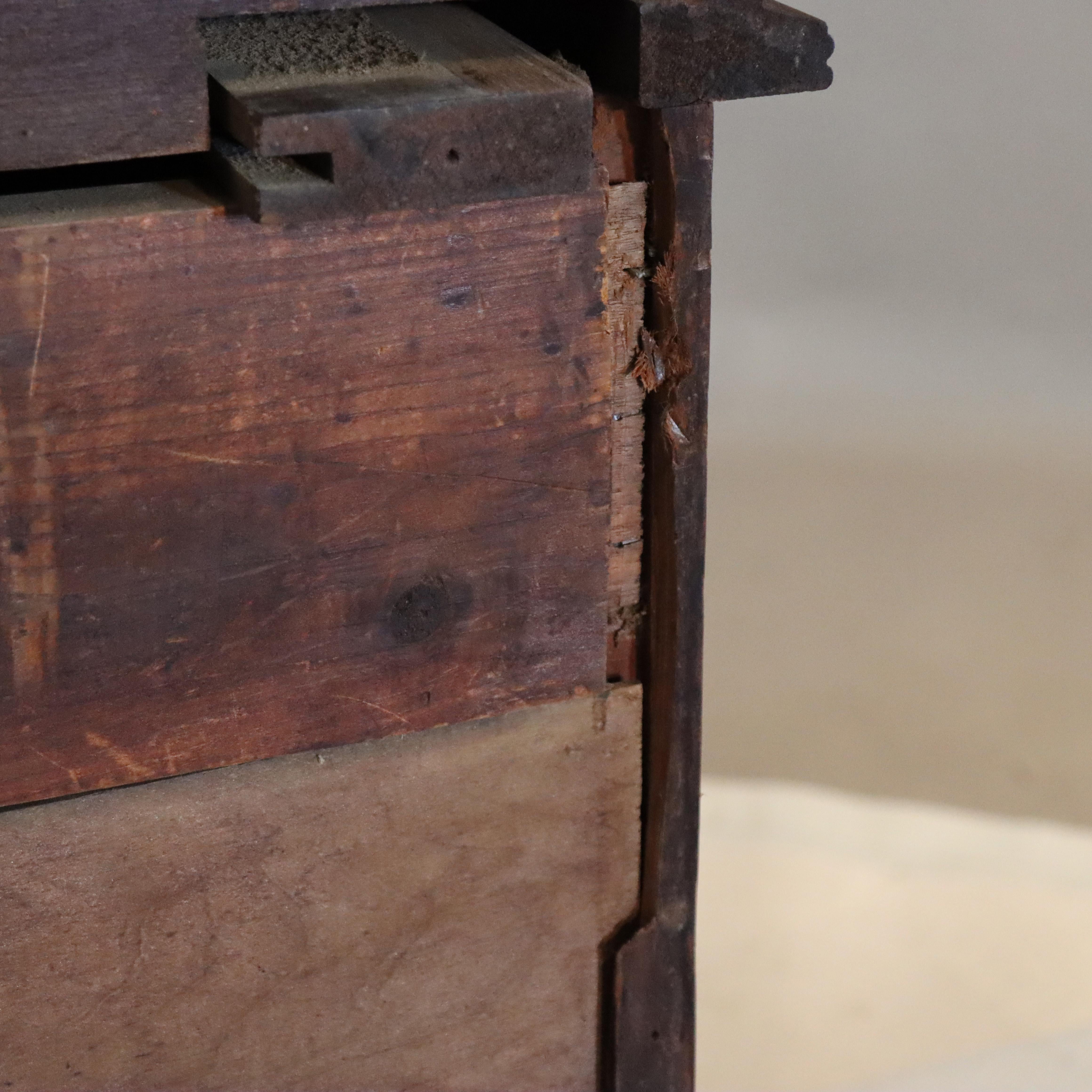 Antico scrittoio in noce Eastlake con pannello a cilindro Rolle c1890 in vendita 12